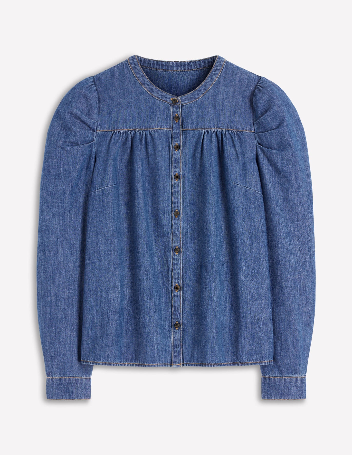 Chemise à manches gigot en jean-Vintage moyen