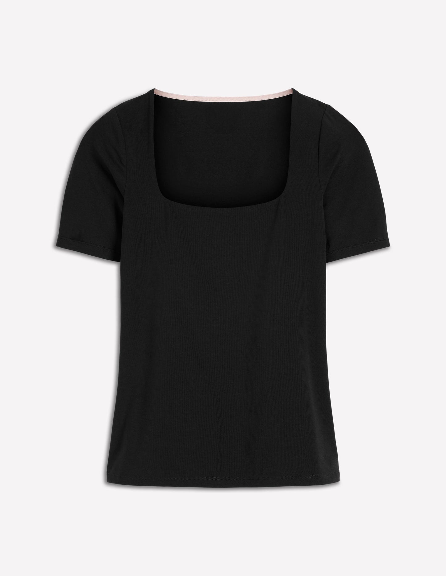 Double Layer Square Neck Tee-Black
