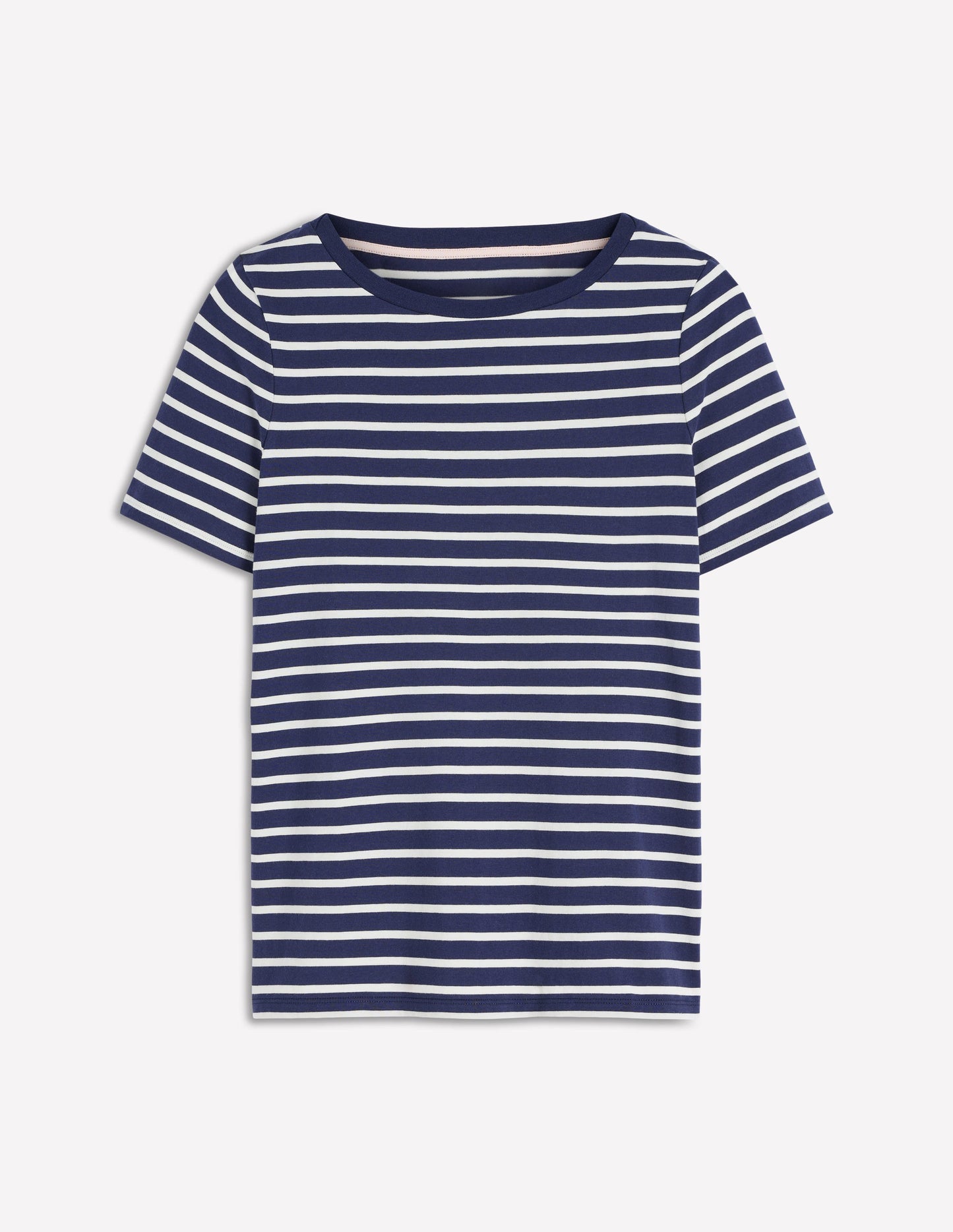 Olivia Kurzärmliges Bretonshirt-Marineblau, Naturweiß