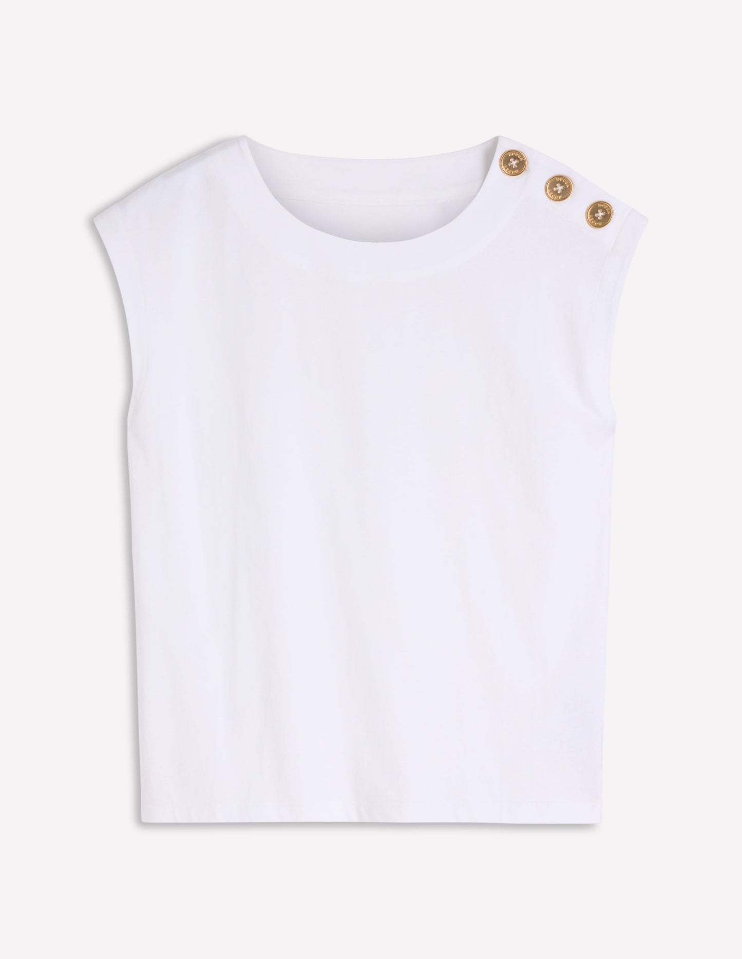 T-Shirt mit Knopfdetail-Weiß
