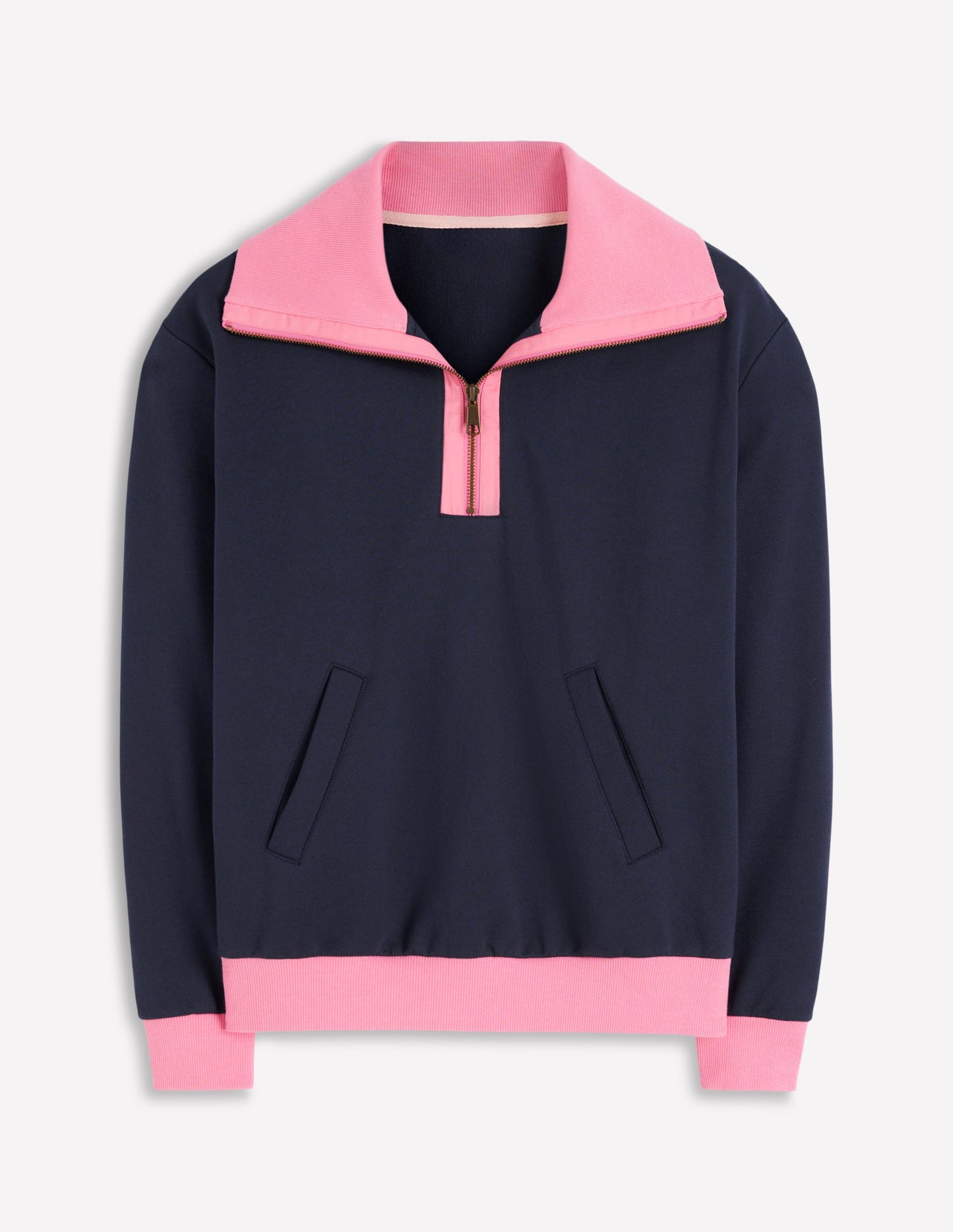 Sweat colourblock-Rose et bleu marine