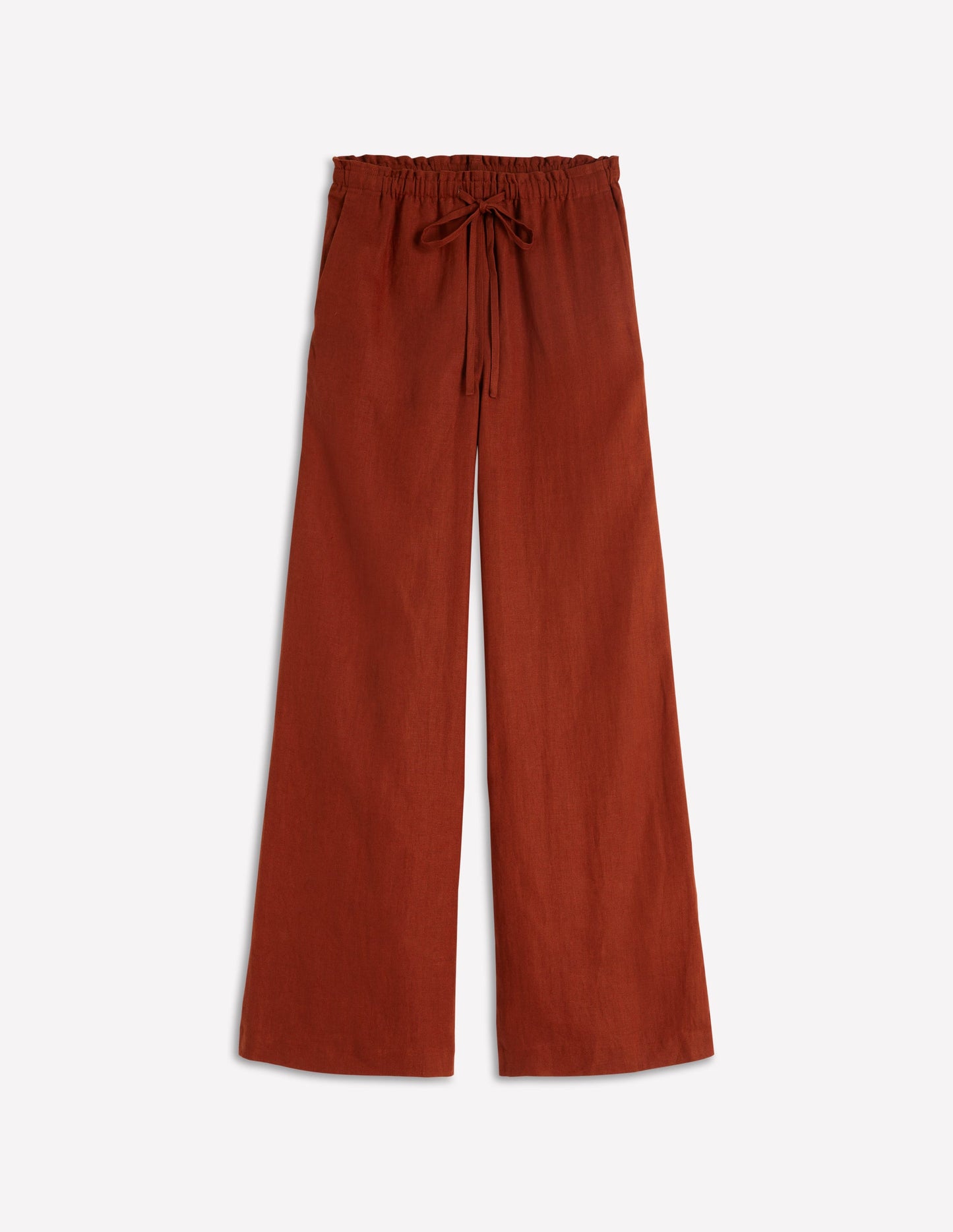 Pantalon Islington en lin-Orange brûlé