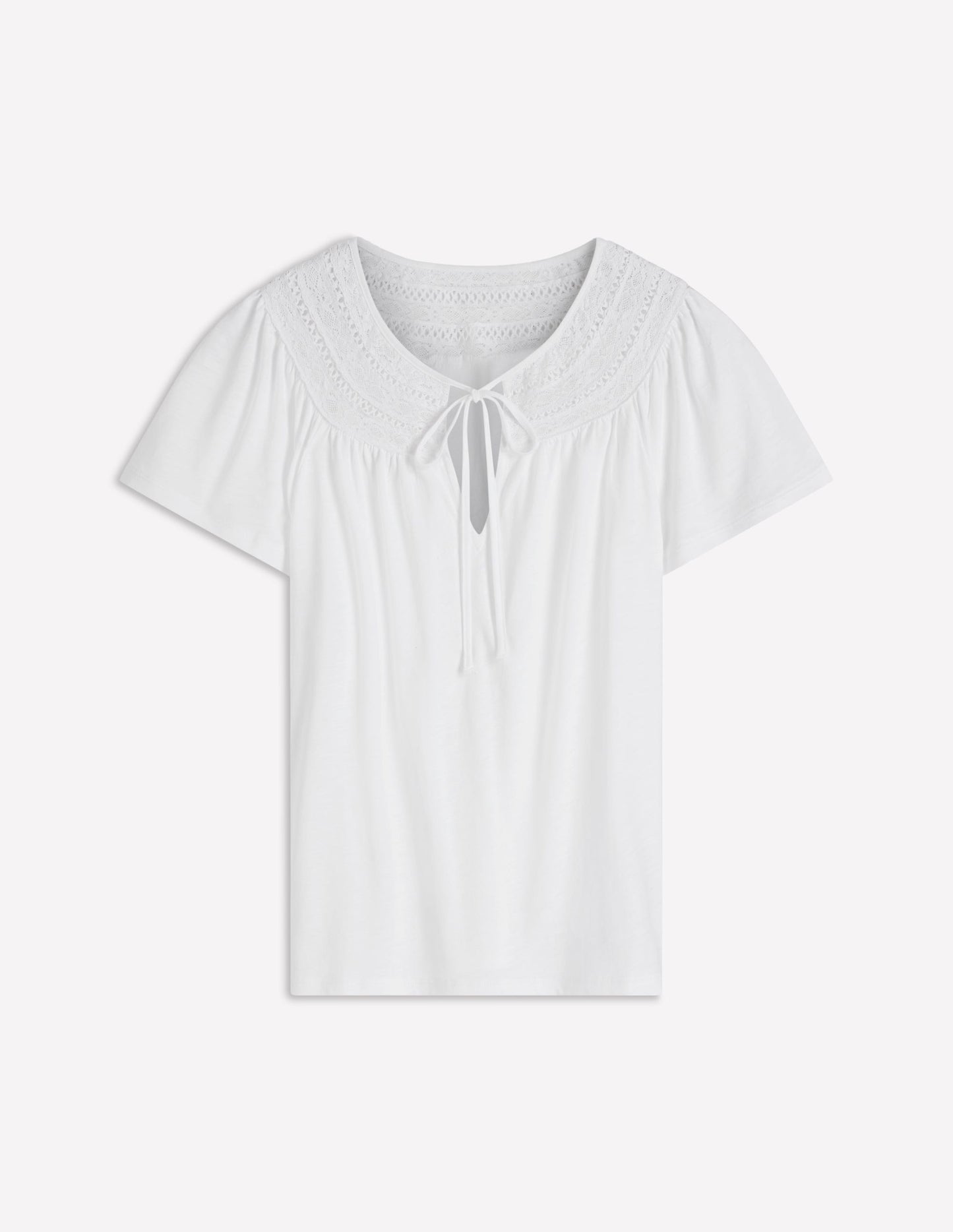 Edi Trim Detail T-shirt-White
