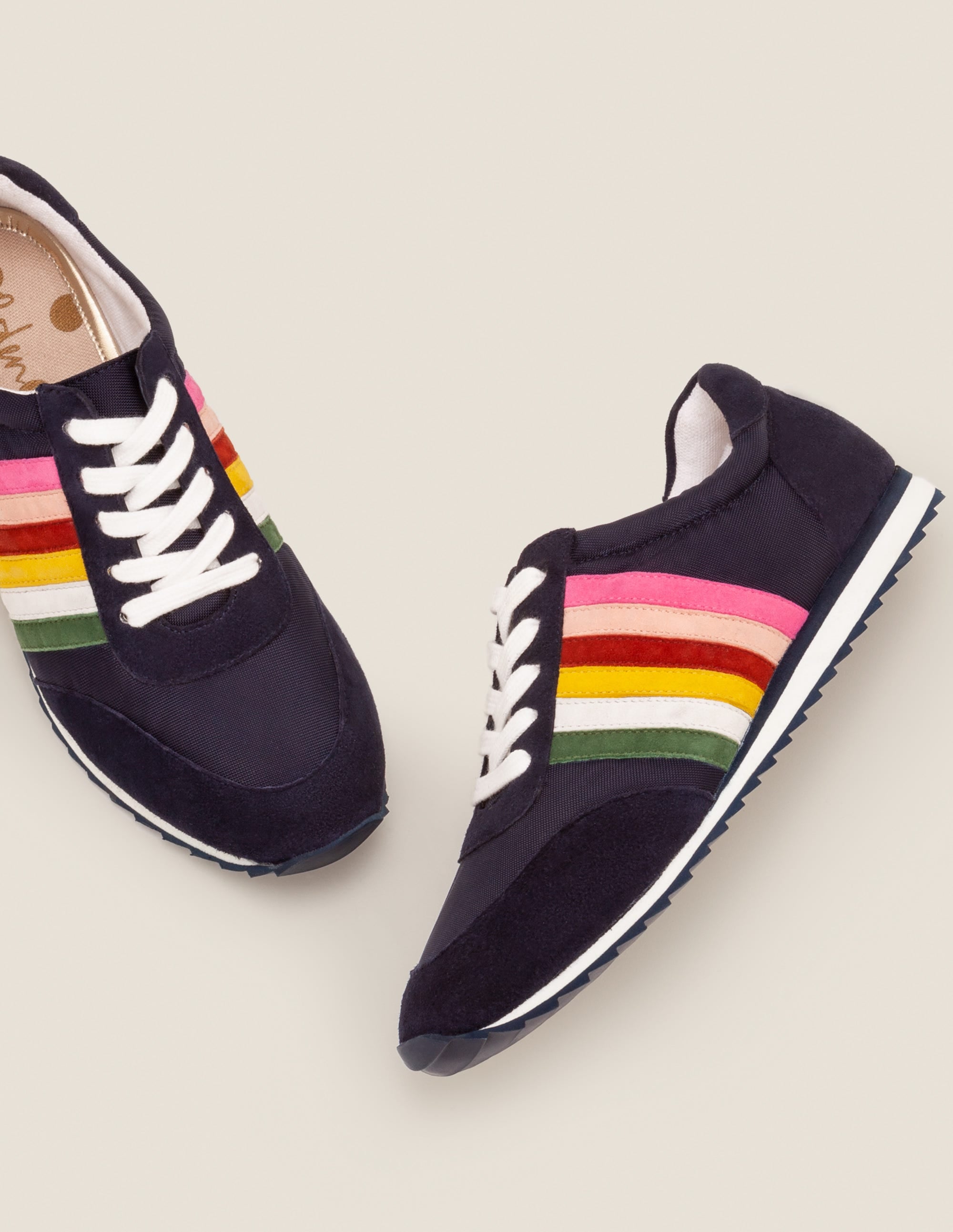 Gestreifte Turnschuhe-Navy, Regenbogen - Image 1