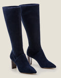 Bottes stretch à bout pointu-Bleu marine