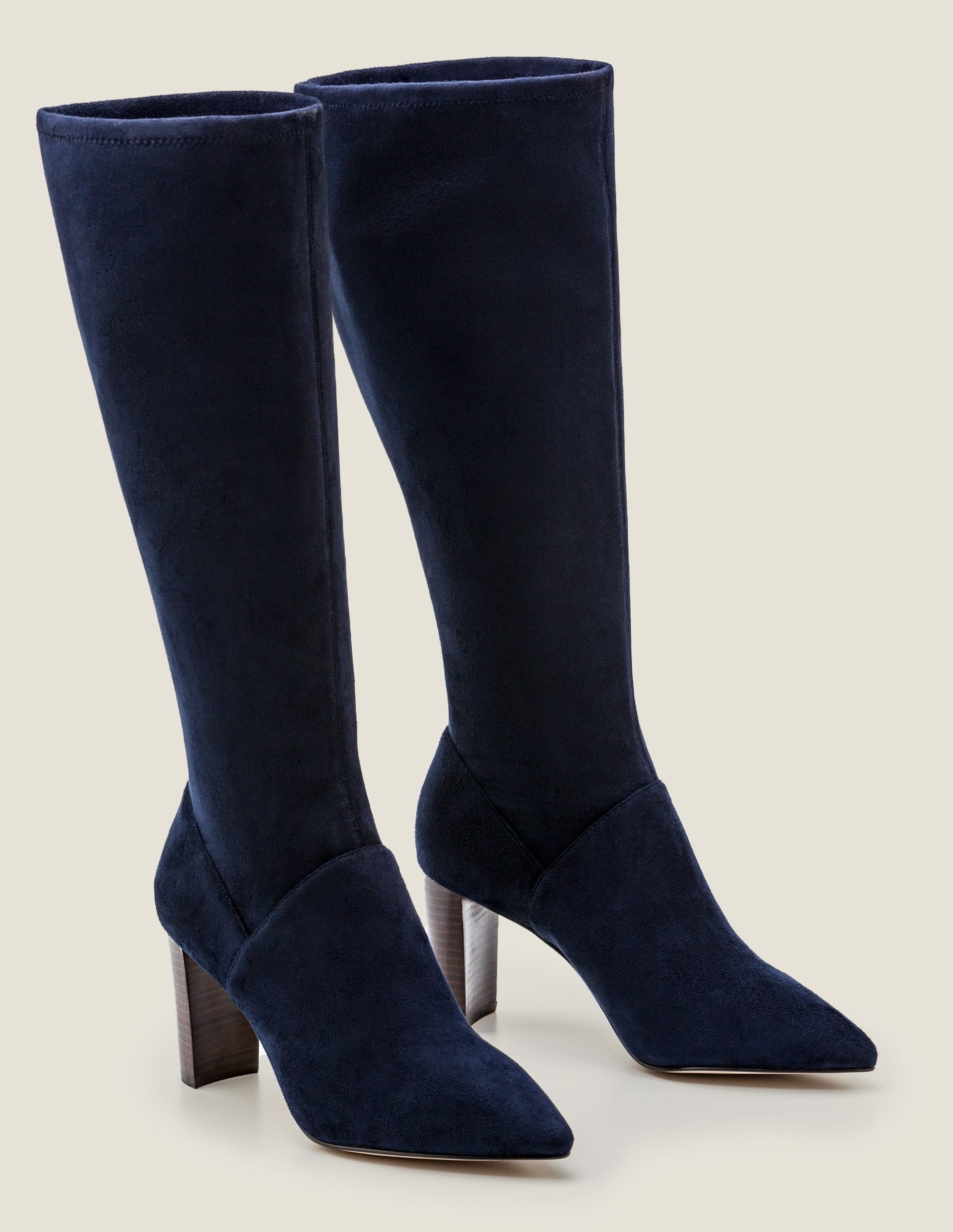 Bottes stretch à bout pointu-Bleu marine-1