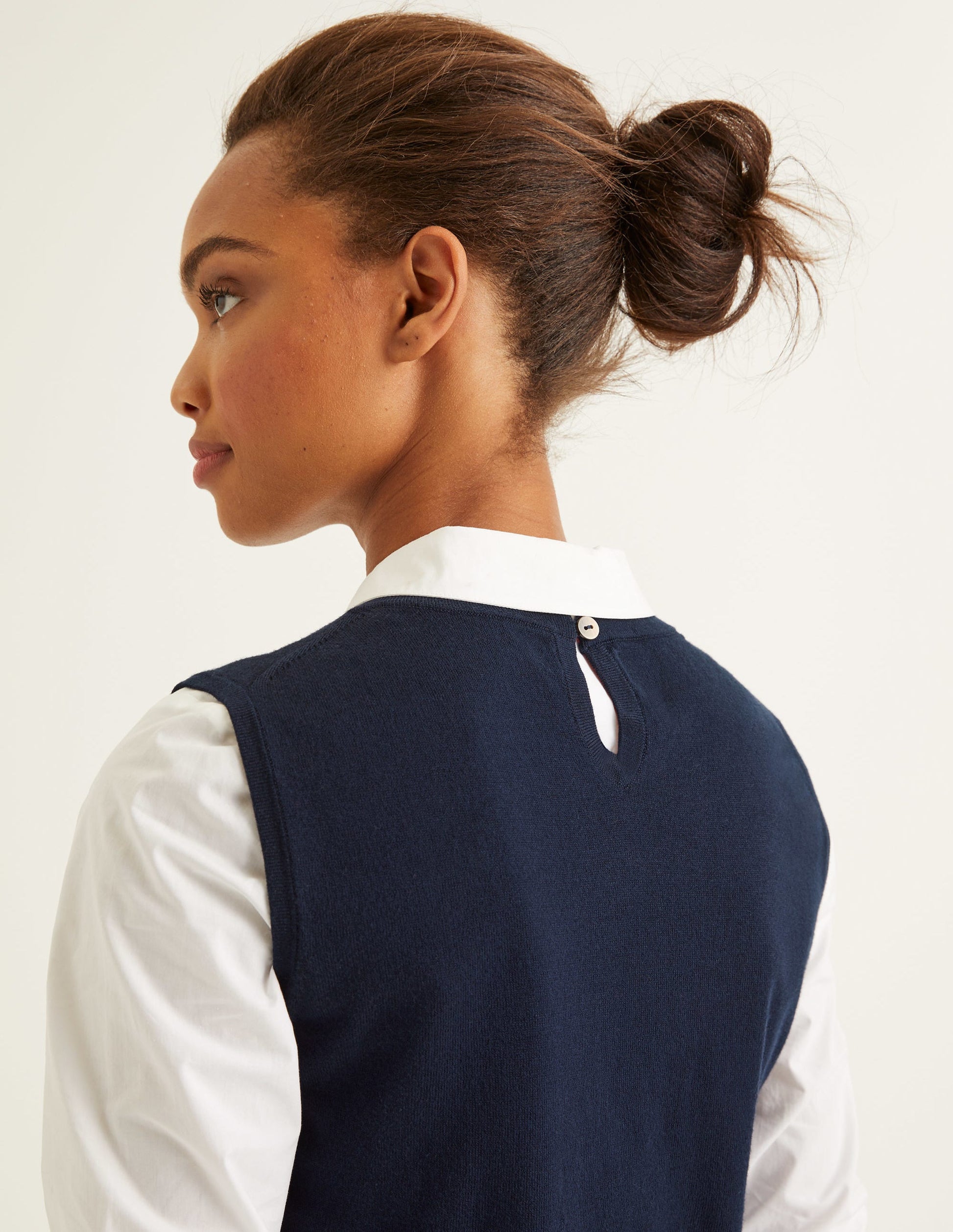 Débardeur chouchou en maille-Bleu marine-6