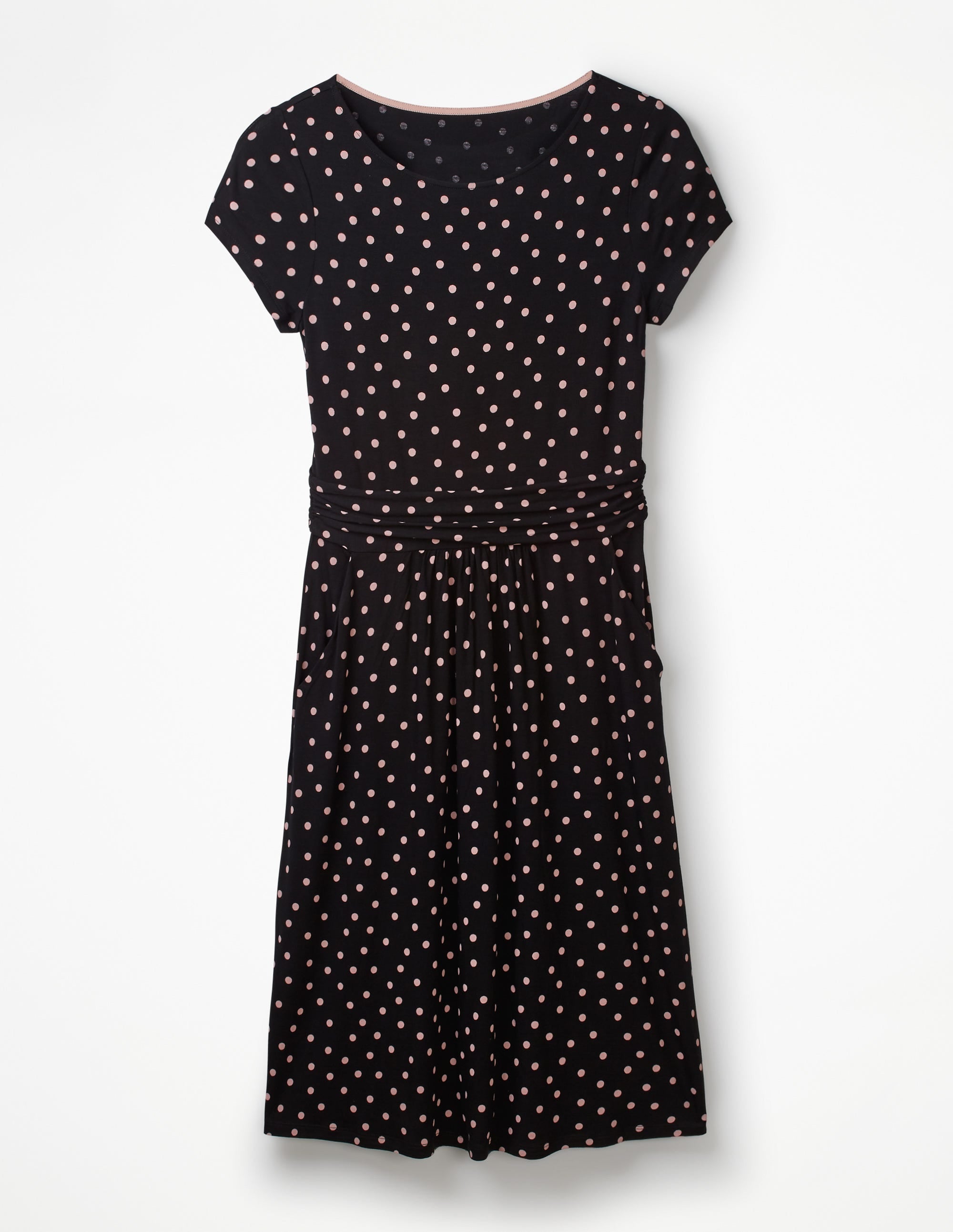 Robe Amelie en jersey-Pois noir/rose craie - Image 5