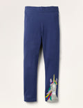 Fröhliche Leggings mit Applikation-Segelblau, Einhorn