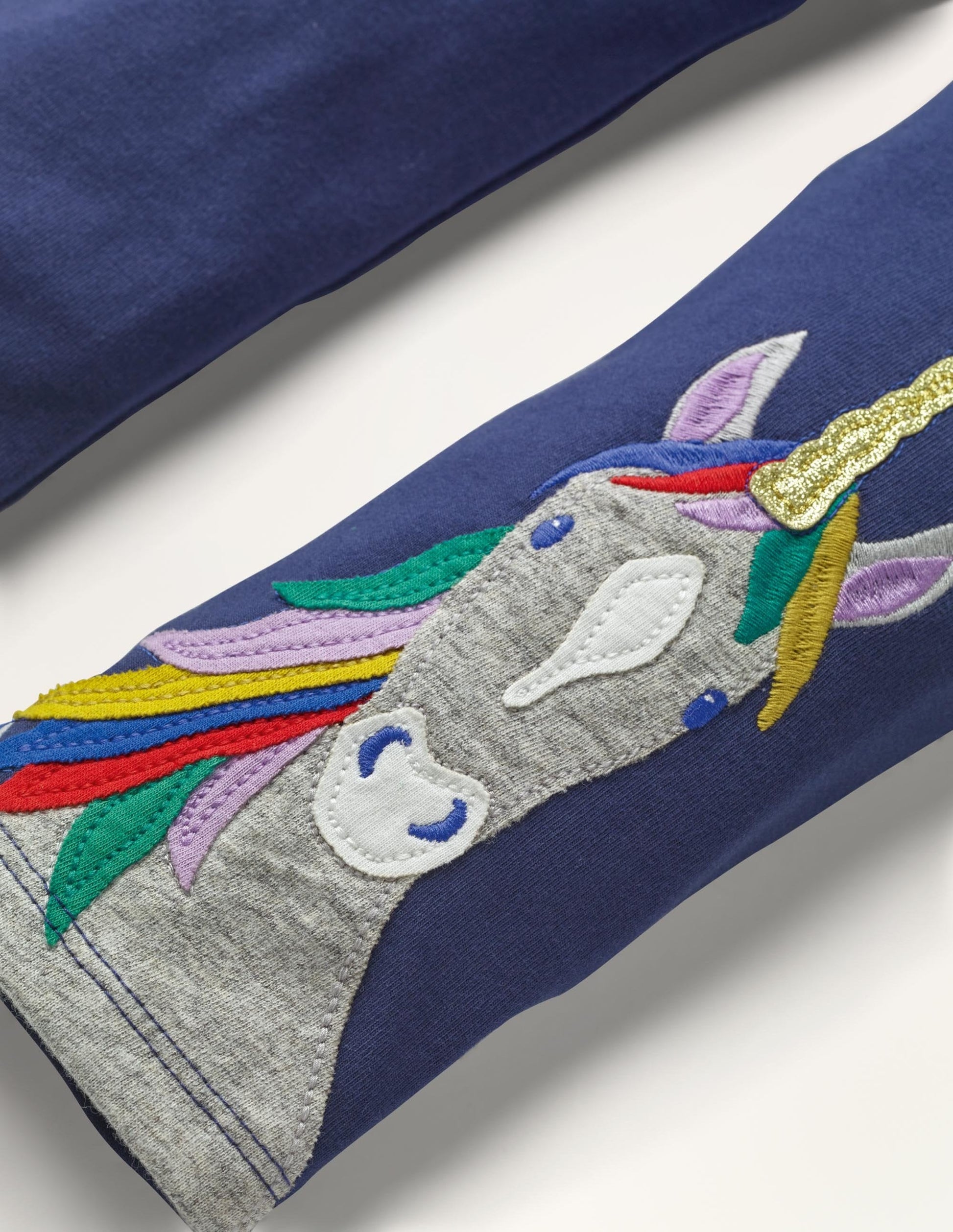 Fröhliche Leggings mit Applikation-Segelblau, Einhorn-3