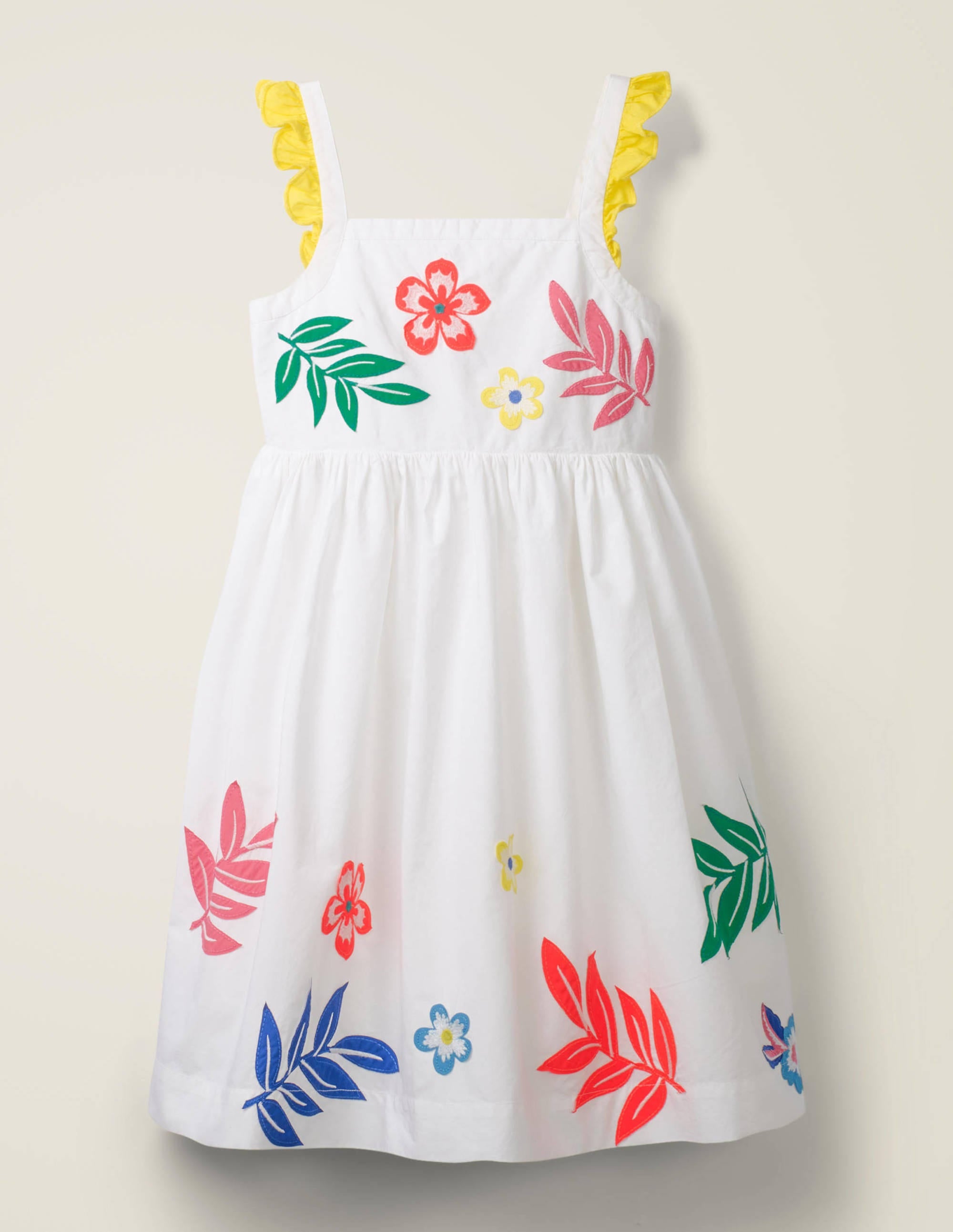 Robe à manches volantées-Motif floral blanc - Image 1
