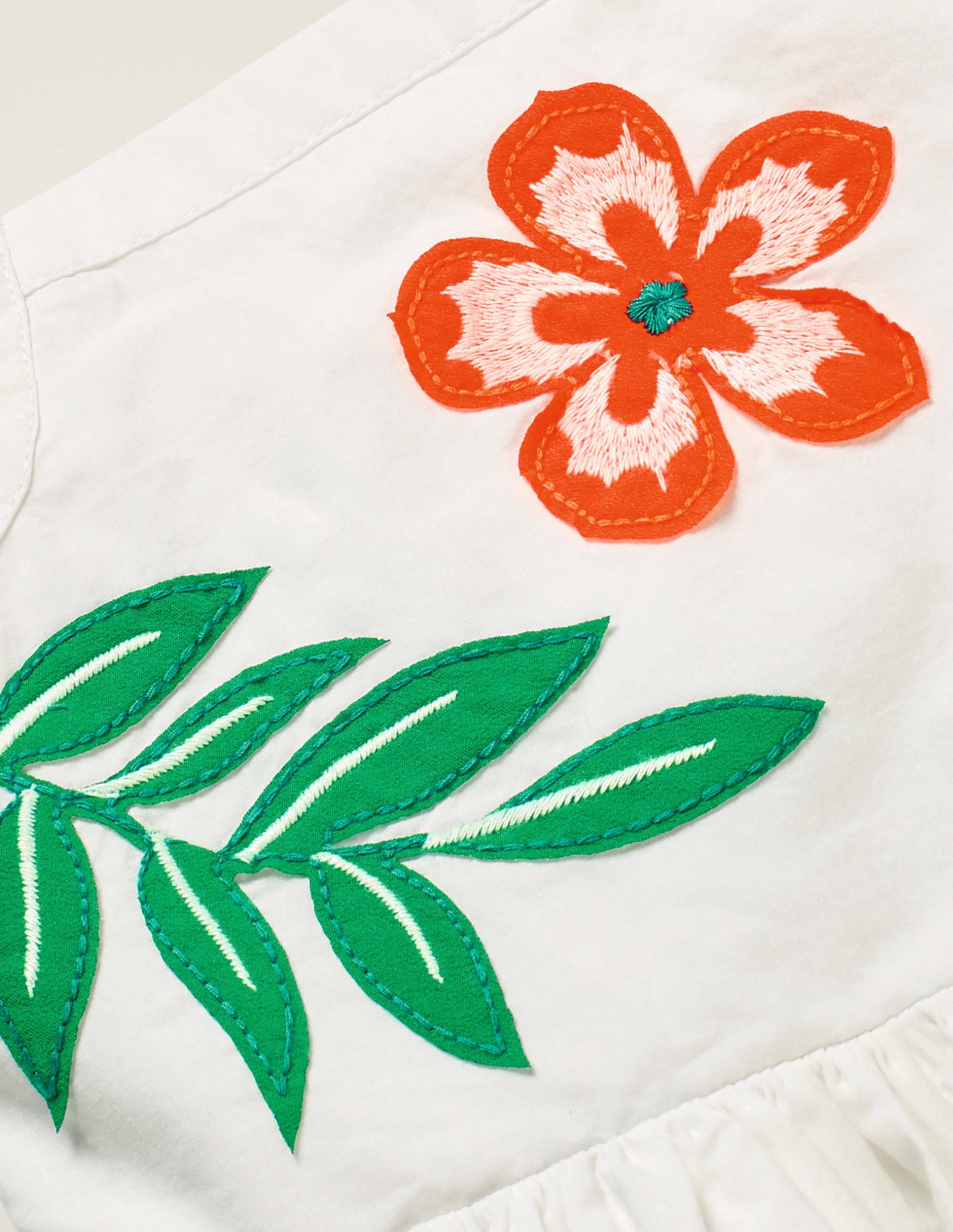 Robe à manches volantées-Motif floral blanc - Image 3