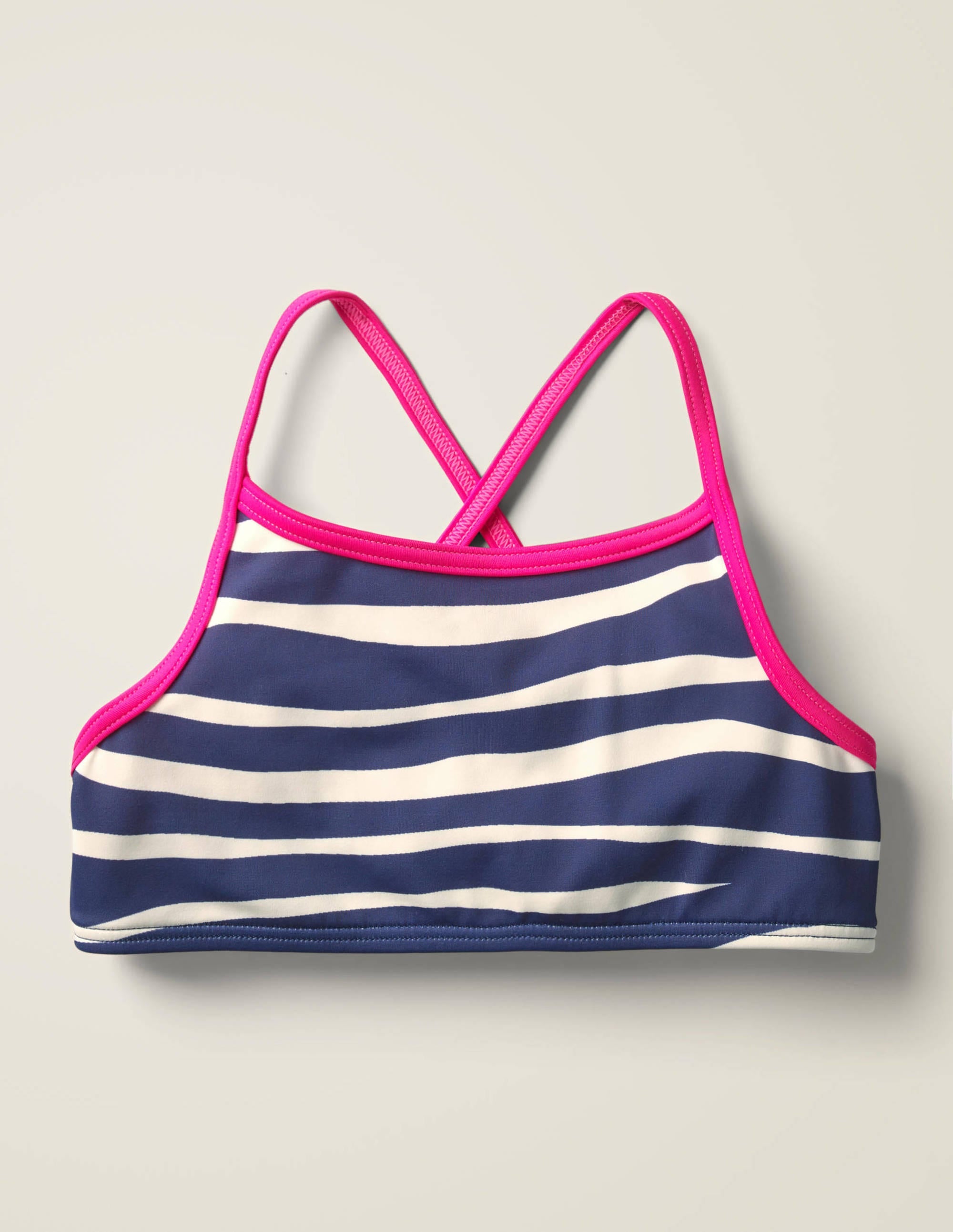 Haut de bikini à motif-Rayé zèbre bleu abysse - Image 1