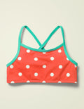 Patterned Bikini Top-Sunset Red/Ivory Spot