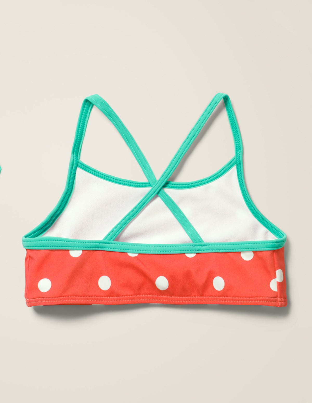 Patterned Bikini Top-Sunset Red/Ivory Spot-2