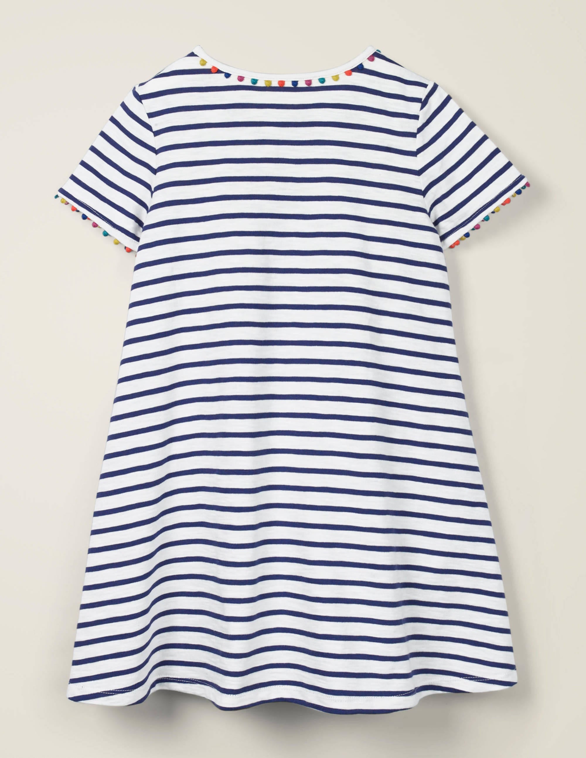 Charlie Jerseykleid mit Bommeln-Violettblau/Naturweiß - Image 2