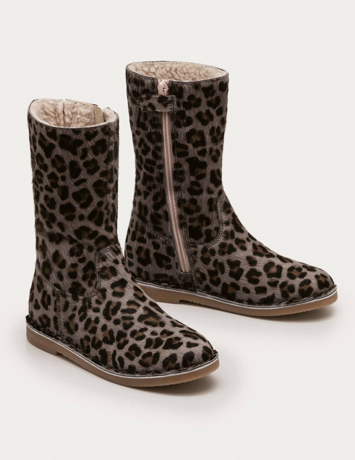 Hohe Stiefel-Schuluniform-Navy, Leopardenmuster - Image 1