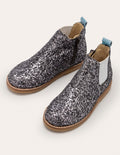 Chelsea-Boots aus Leder-Mystisch/Metallic-Glitzer