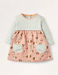 Robe en jersey à motif pêle-mêle-Bébé cochon d'Inde rose craie