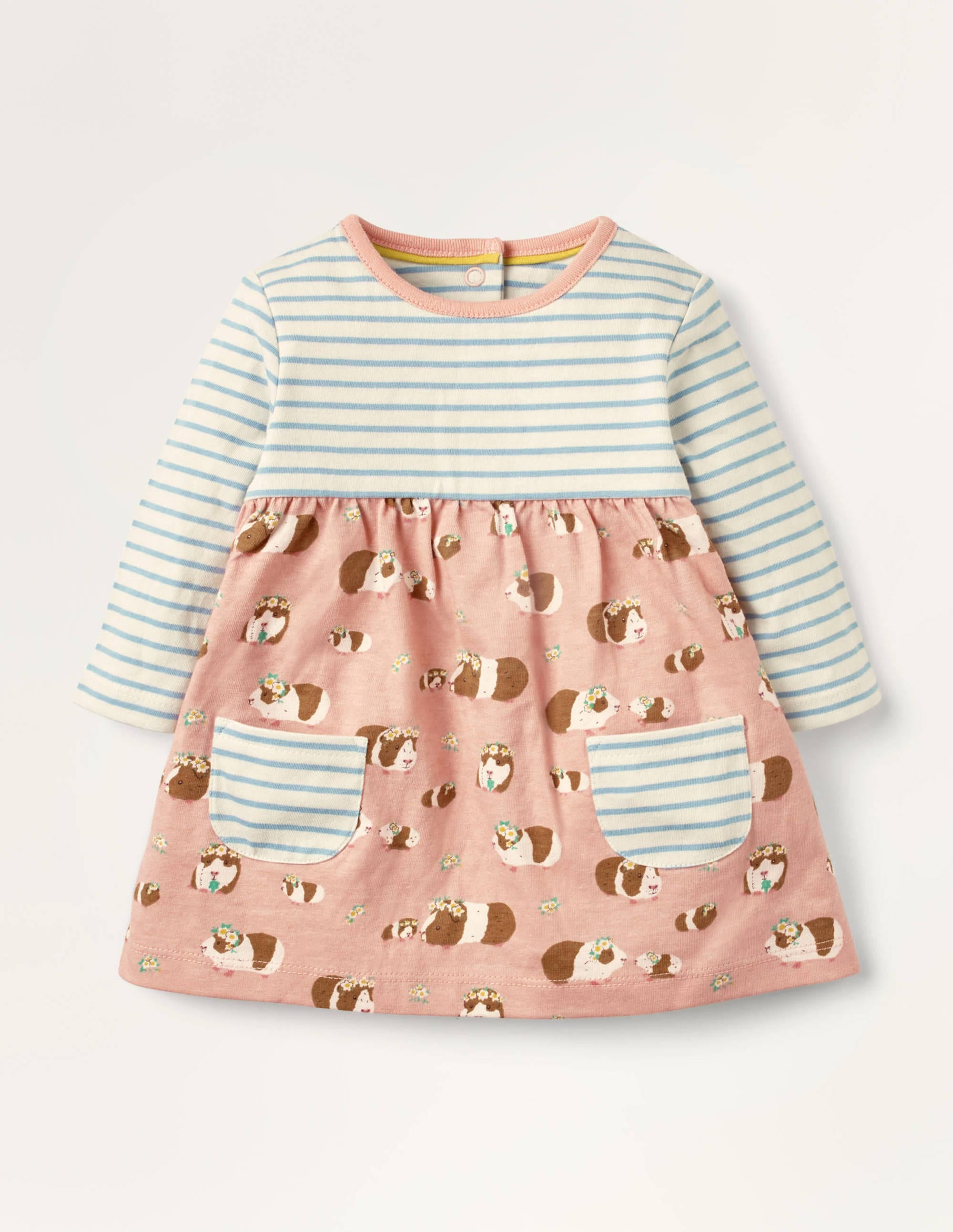 Robe en jersey à motif pêle-mêle-Bébé cochon d'Inde rose craie - Image 1