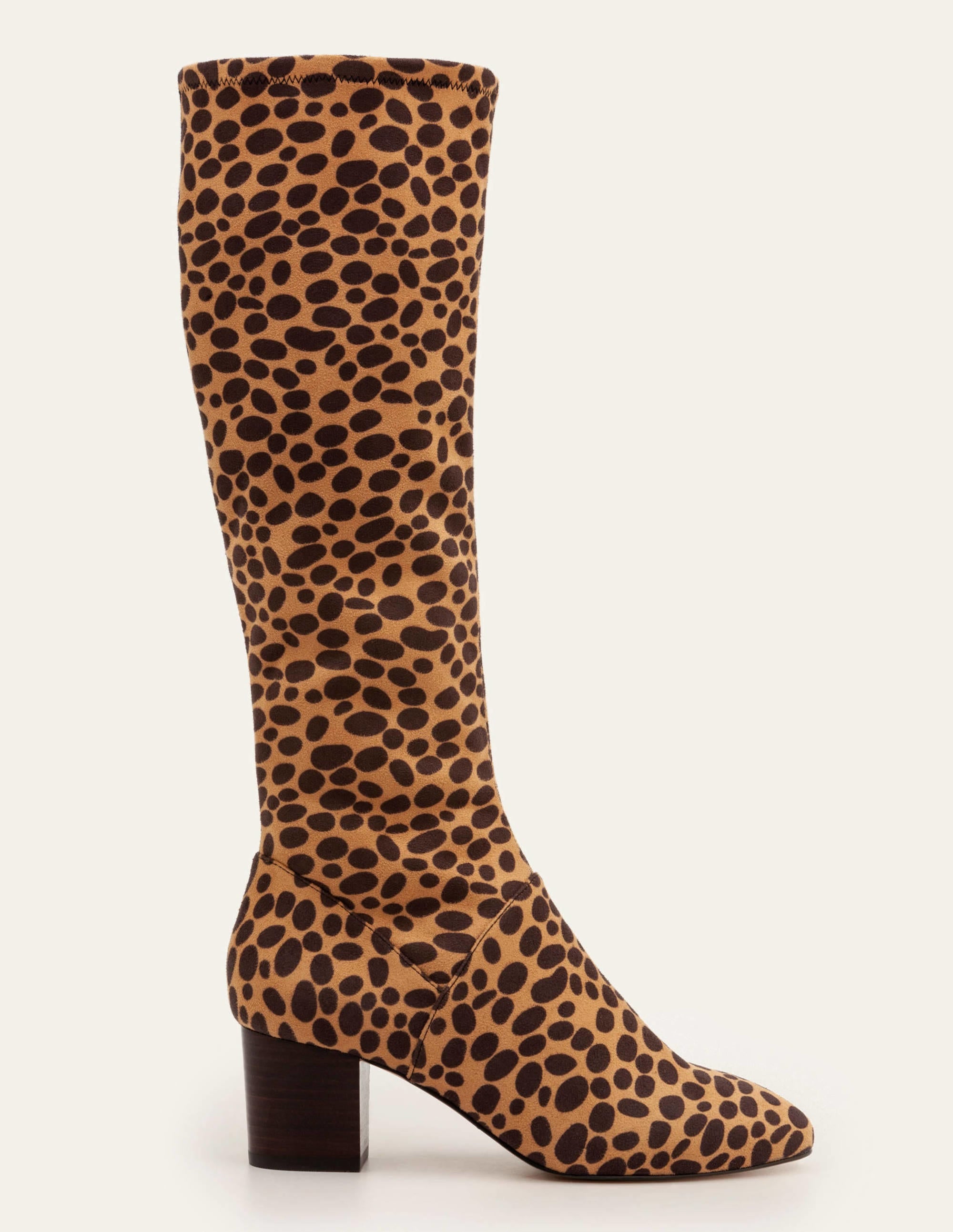 Stretchstiefel mit runder Zehenpartie-Natur, Gepardenmuster - Image 2