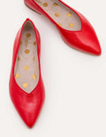 Chaussures plates Julia à bout pointu-Lézard rouge