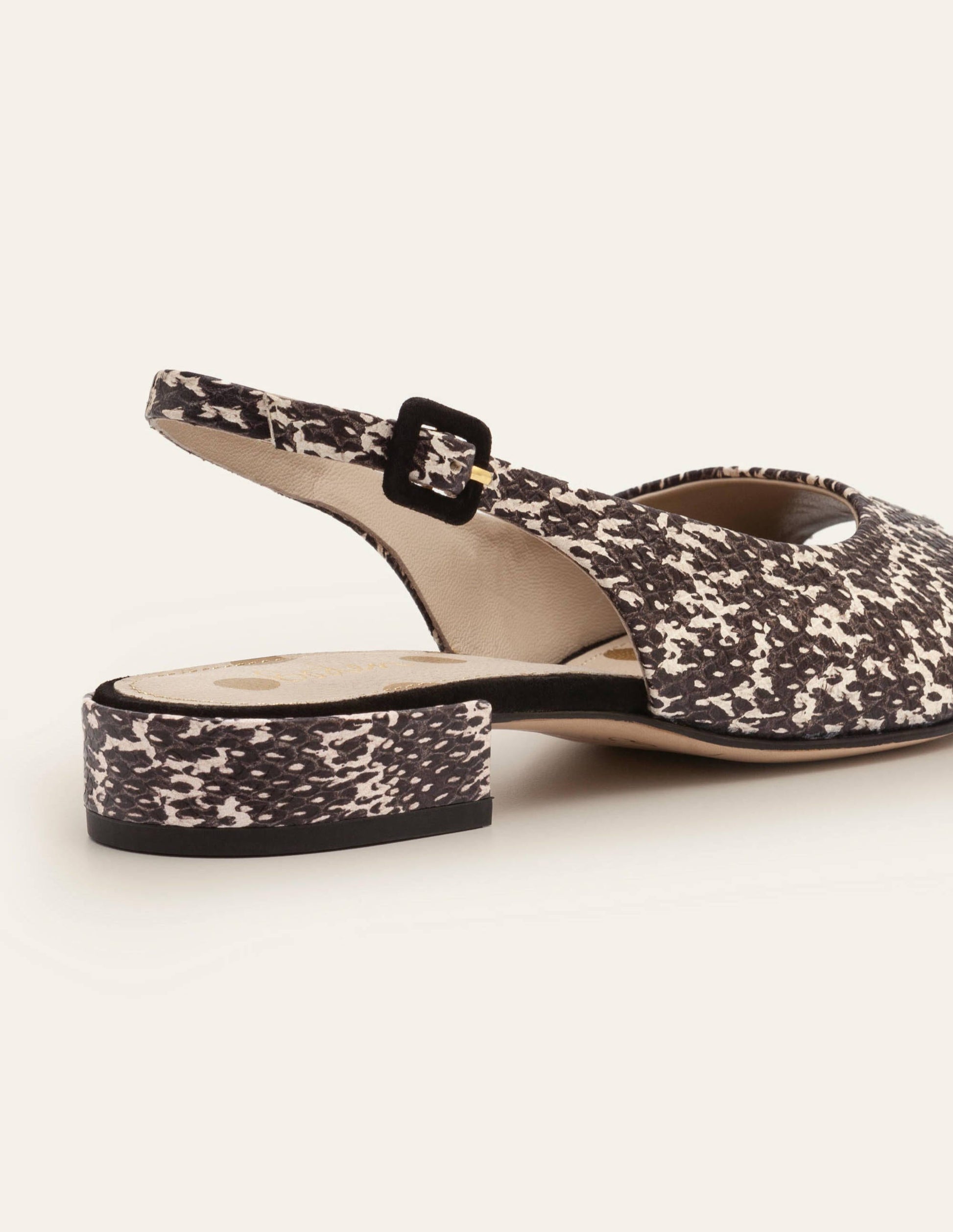 Chaussures à petits talons Ivy avec bride arrière-Serpent noir/blanc-2