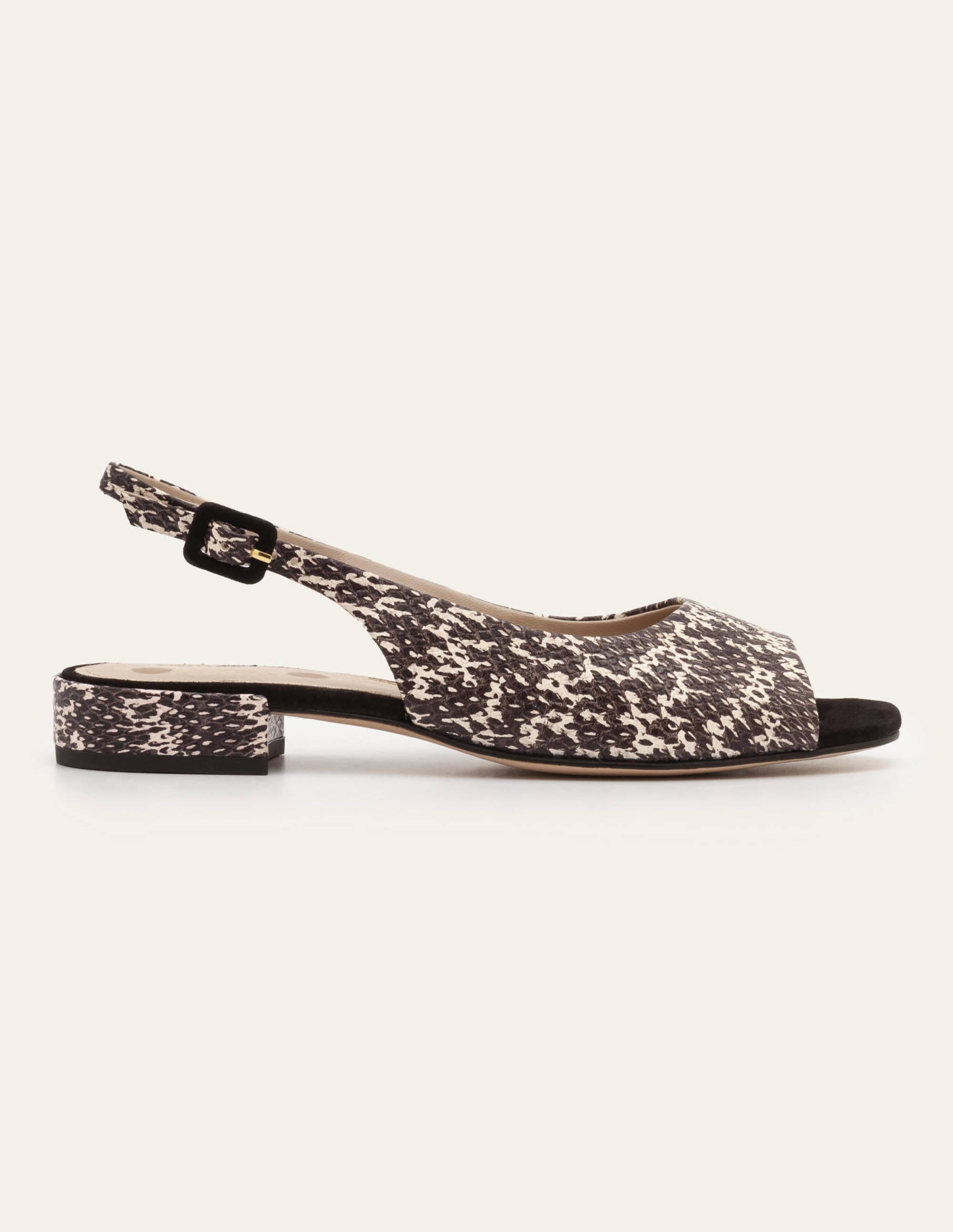 Chaussures à petits talons Ivy avec bride arrière-Serpent noir/blanc - Image 3