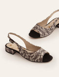 Chaussures à petits talons Ivy avec bride arrière-Serpent noir/blanc