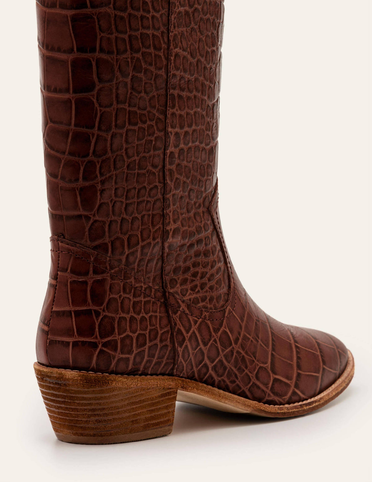 Allendale Kniehohe Stiefel-Mahagoni, Krokodiloptik - Image 2