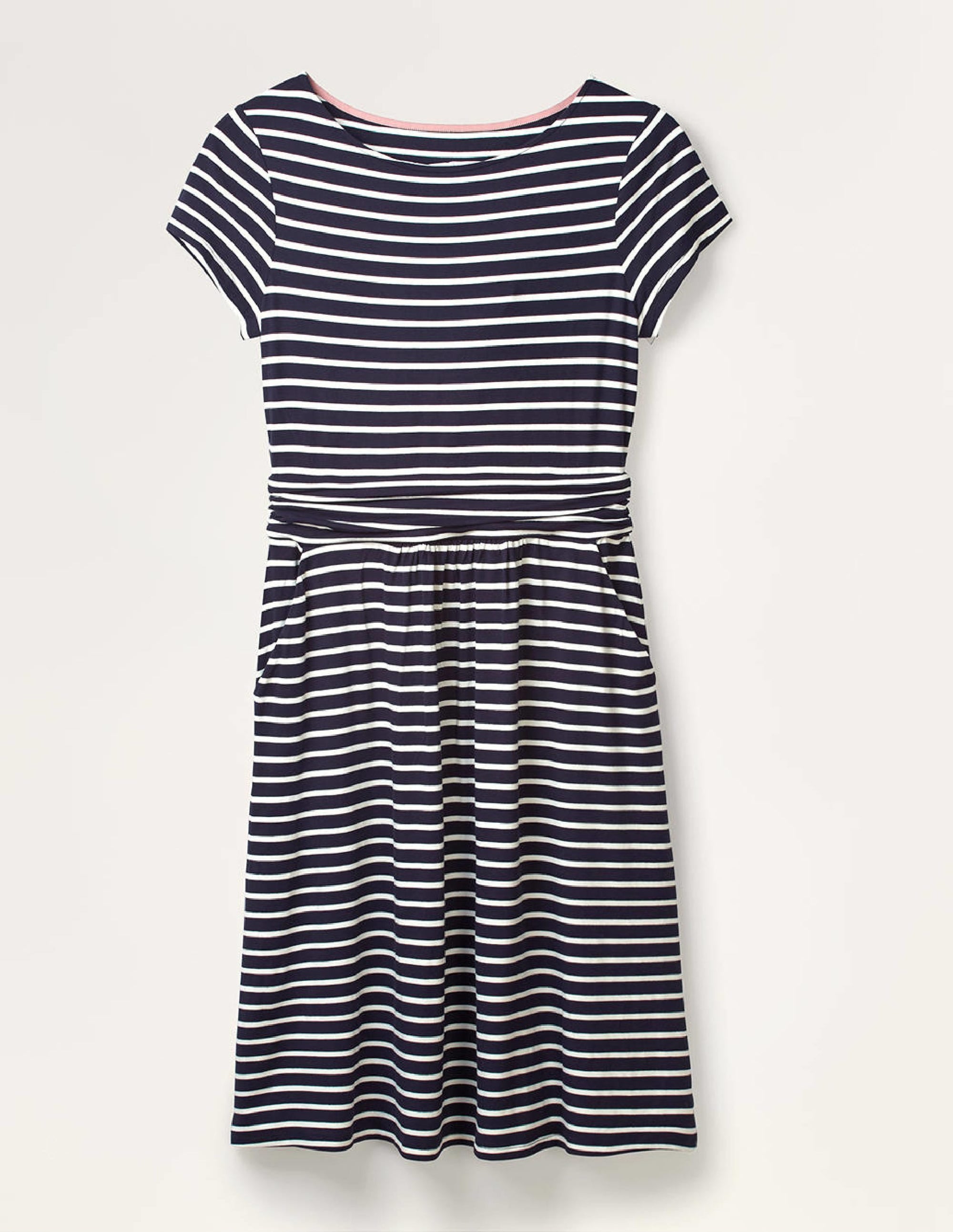 Robe Amelie en jersey-Bleu marine/ivoire - Image 8