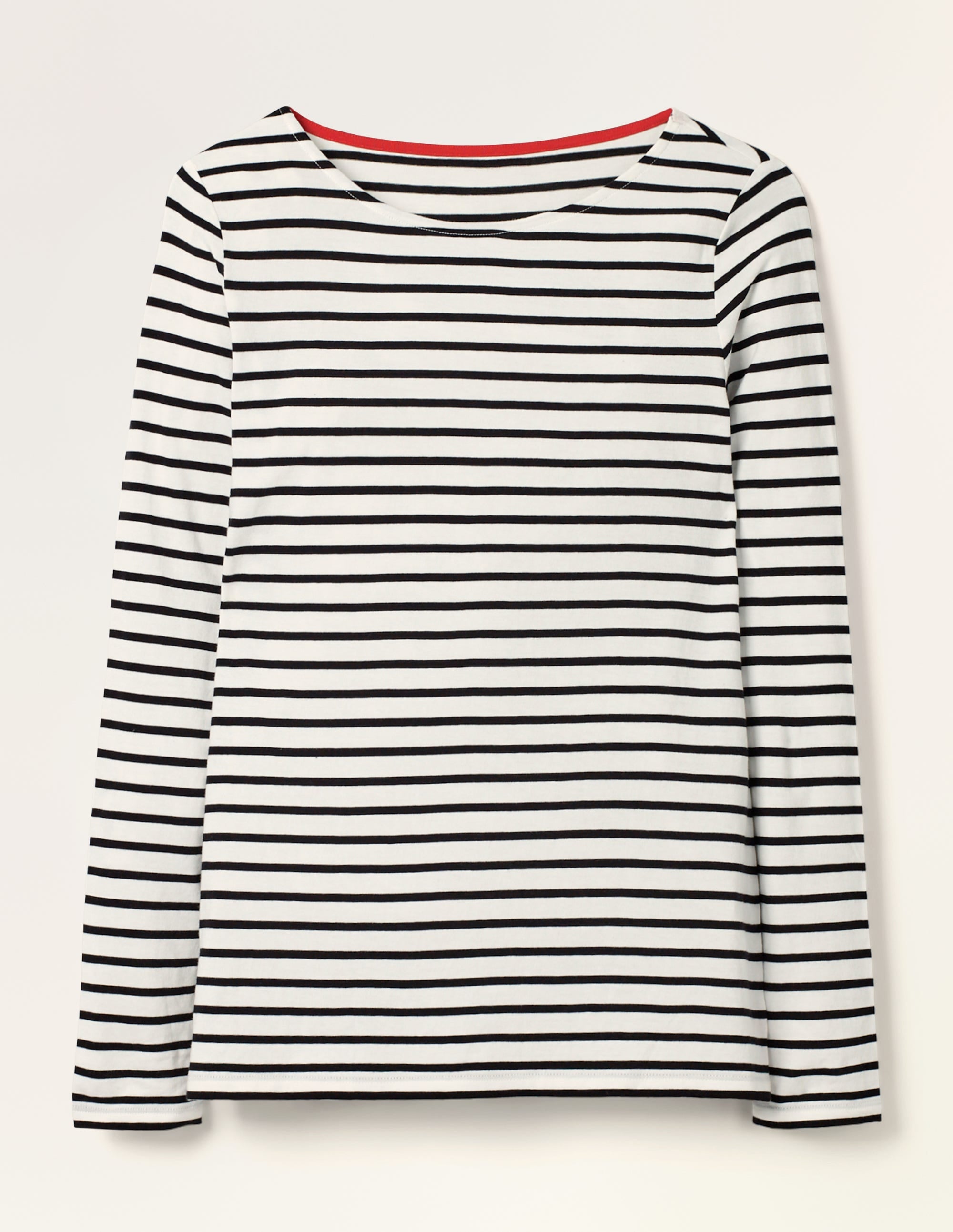 Langärmliges Bretonshirt-Naturweiß/Schwarz, Gestreift - Image 5