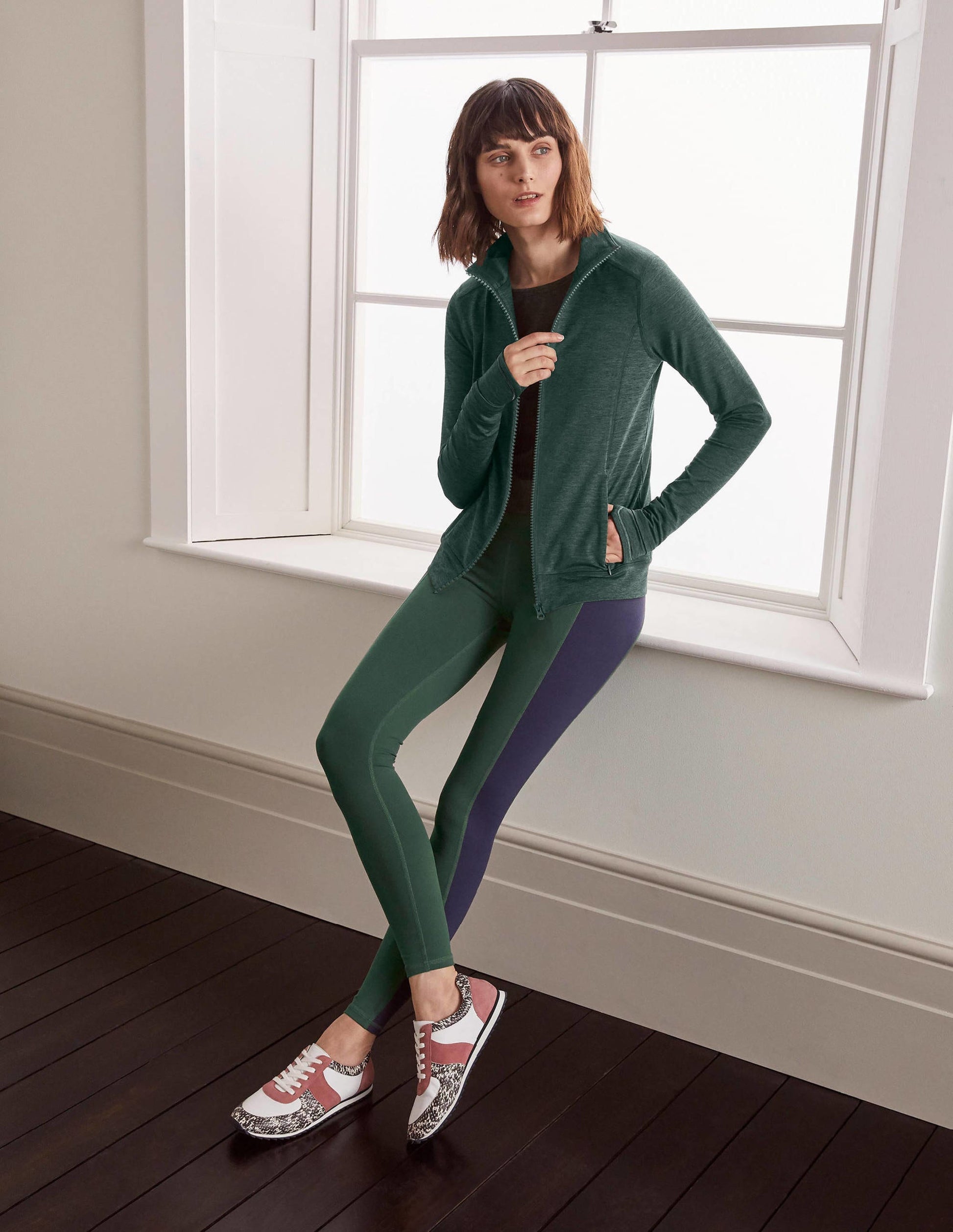 Mischa Zip Through Jacket-Palm Leaf-5