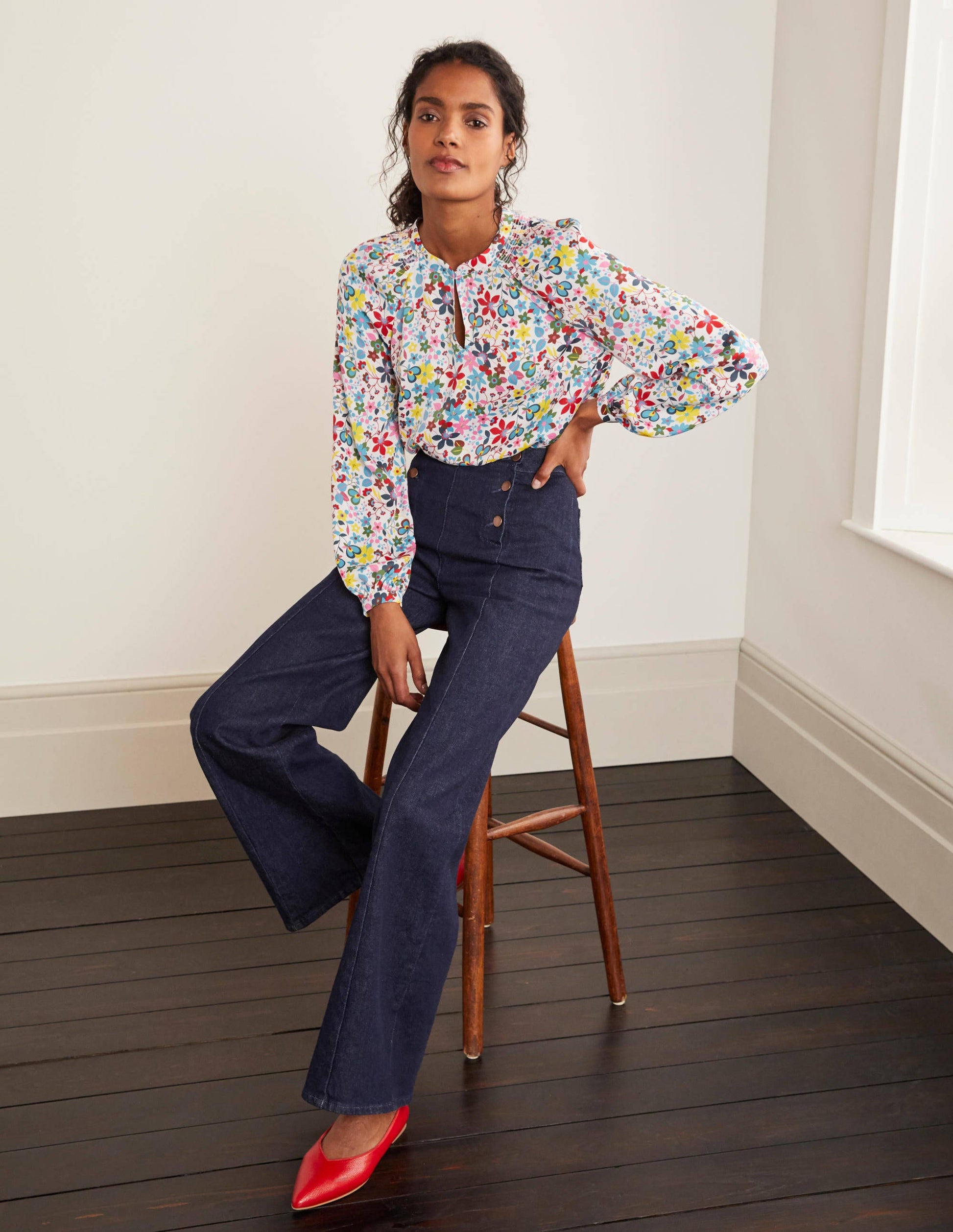 Jean large de style marin-Indigo-4