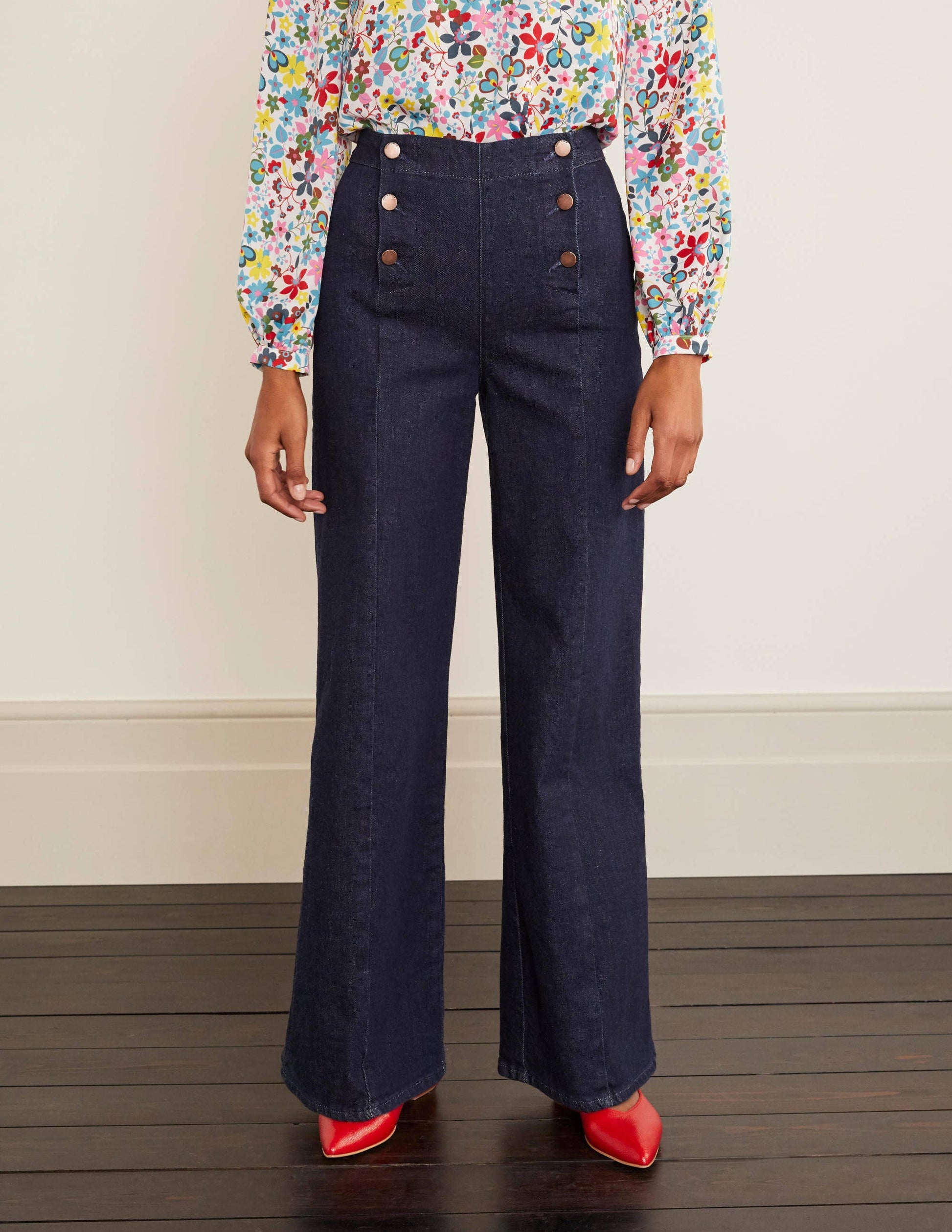 Jean large de style marin-Indigo-1