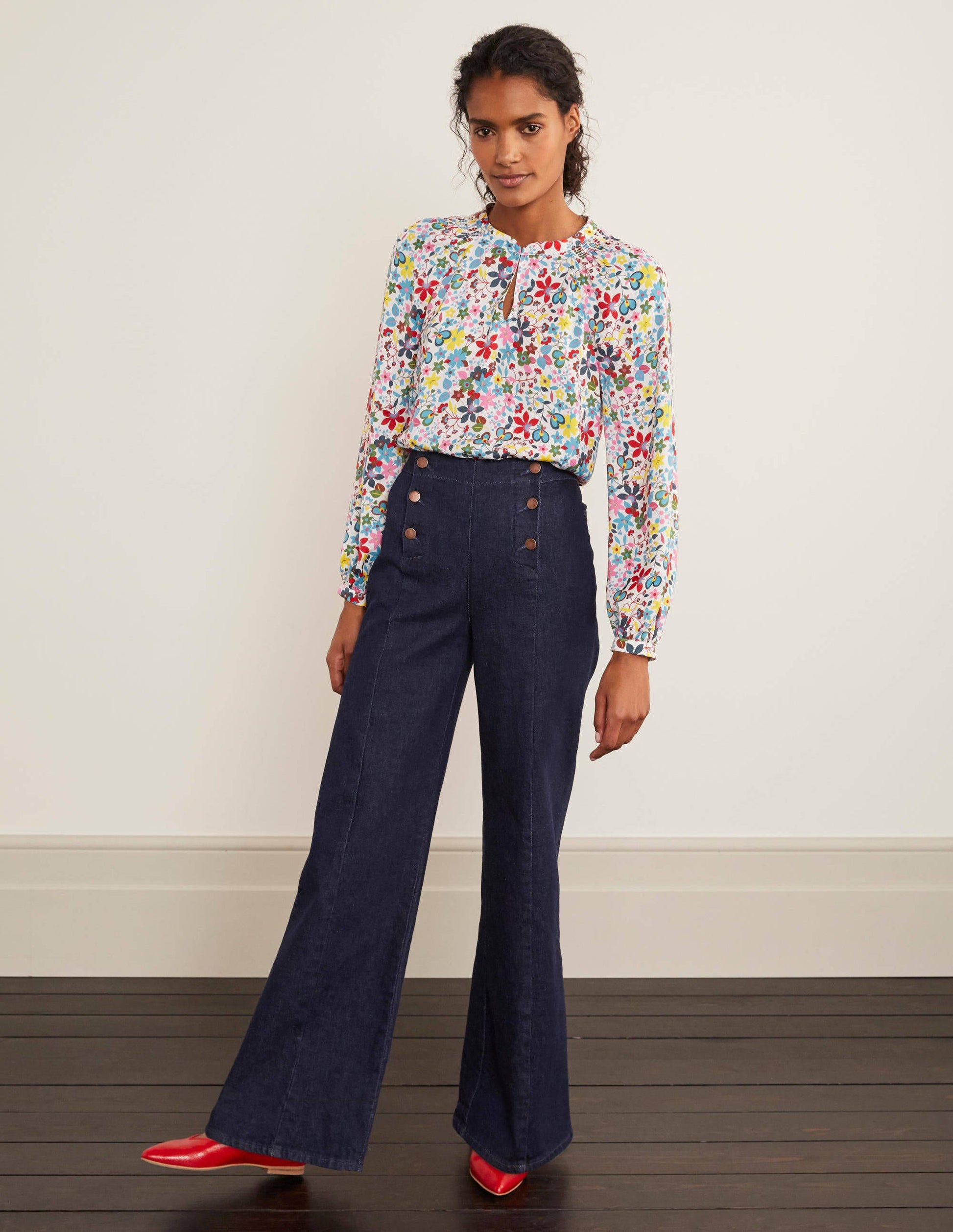 Jean large de style marin-Indigo-2