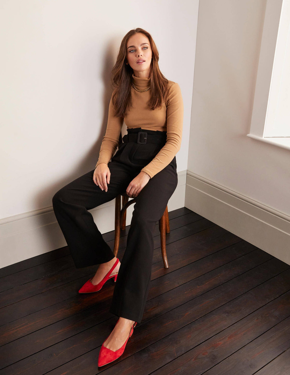 Powis Hose mit weitem Bein-Schwarz-4