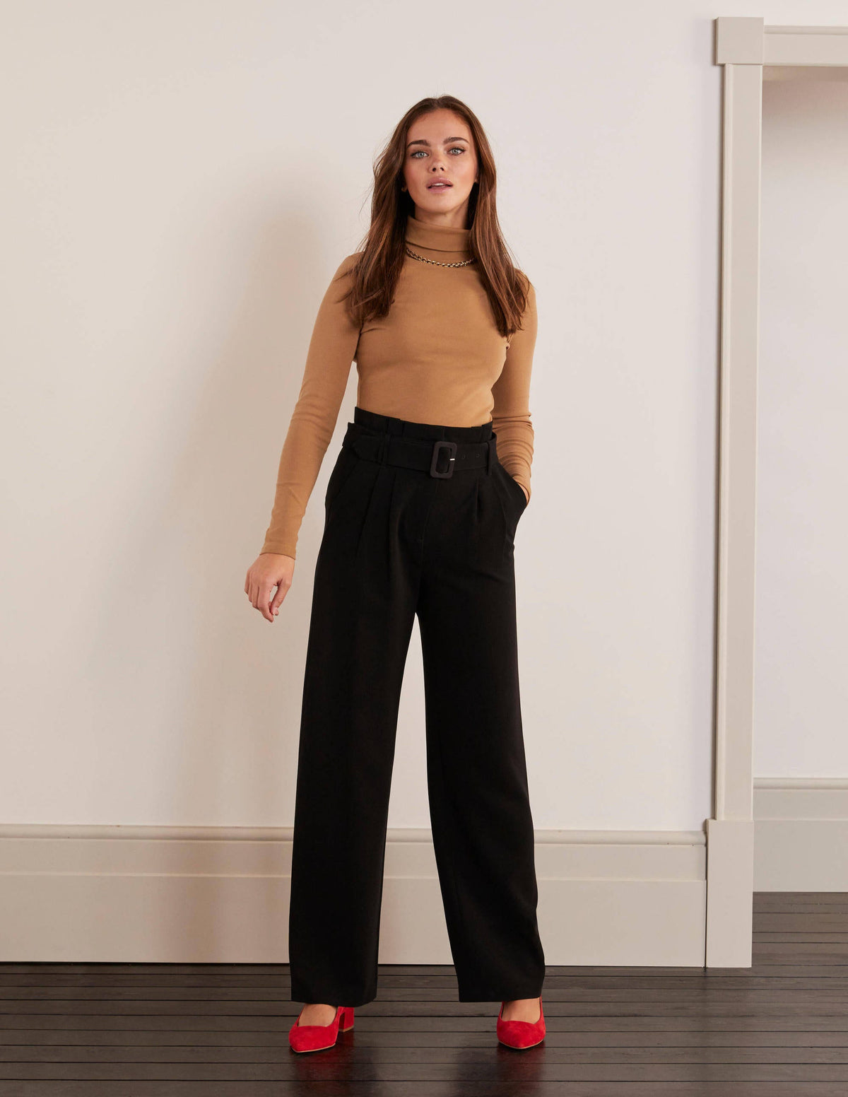 Powis Hose mit weitem Bein-Schwarz-1