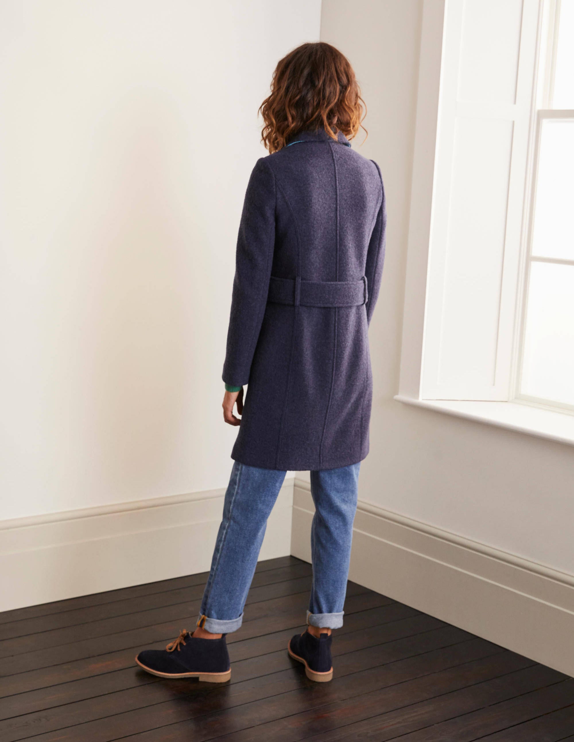 Einreihiger Trenchcoat-Marineblau - Image 3