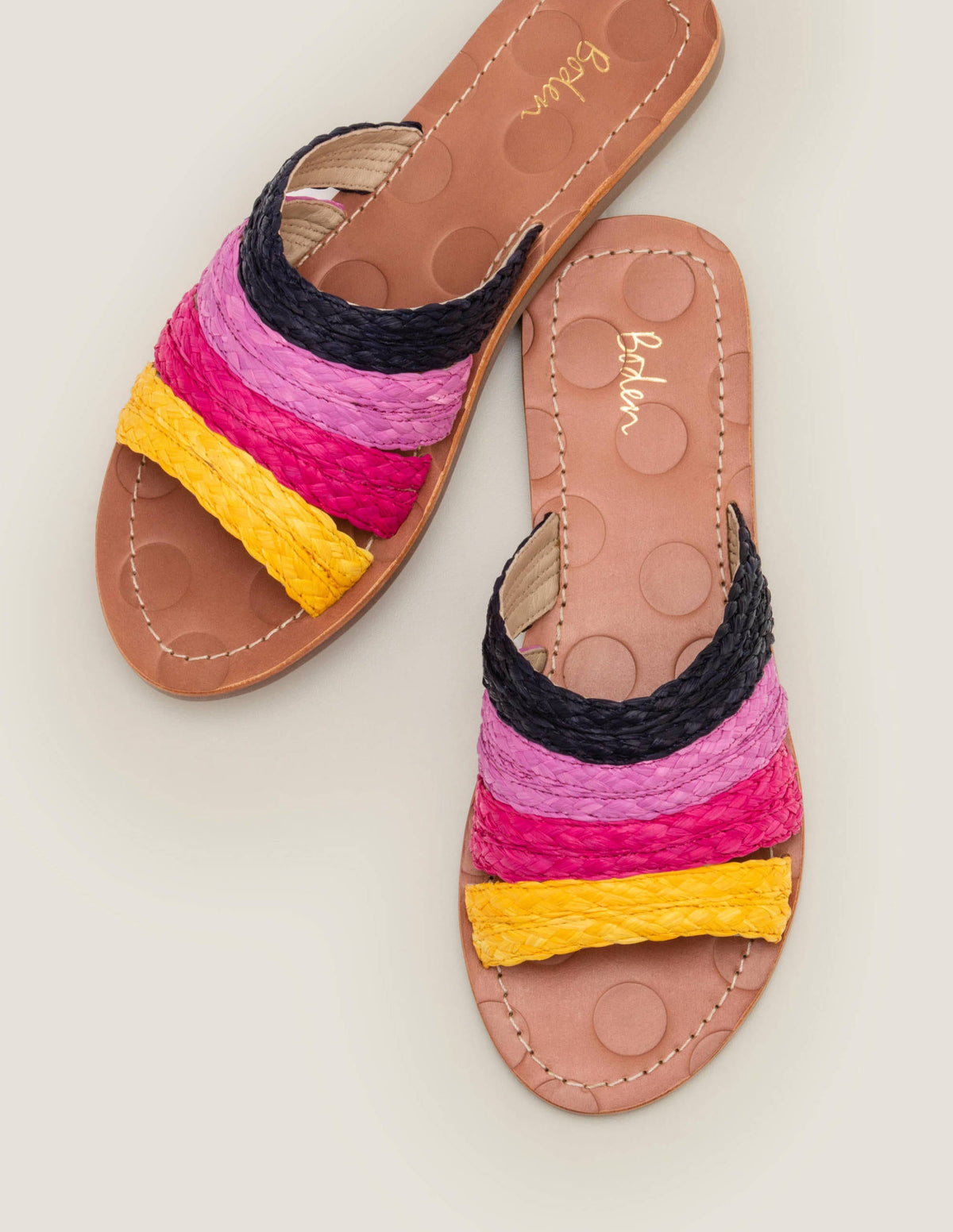 Leonora Raffia Slides-Multi - Image 1