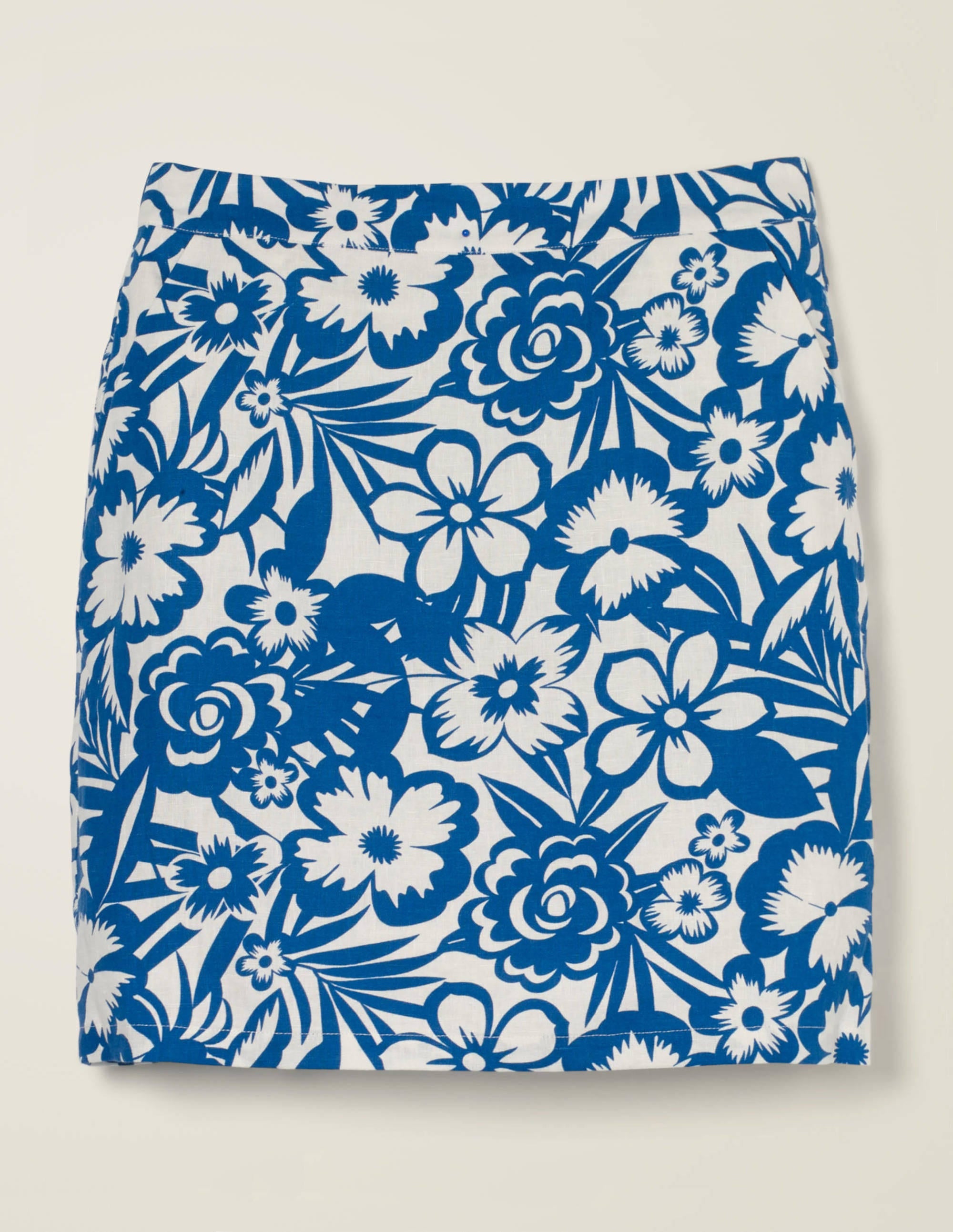 Lathbury Minirock aus Leinen-Blau, Blumenmuster - Image 5