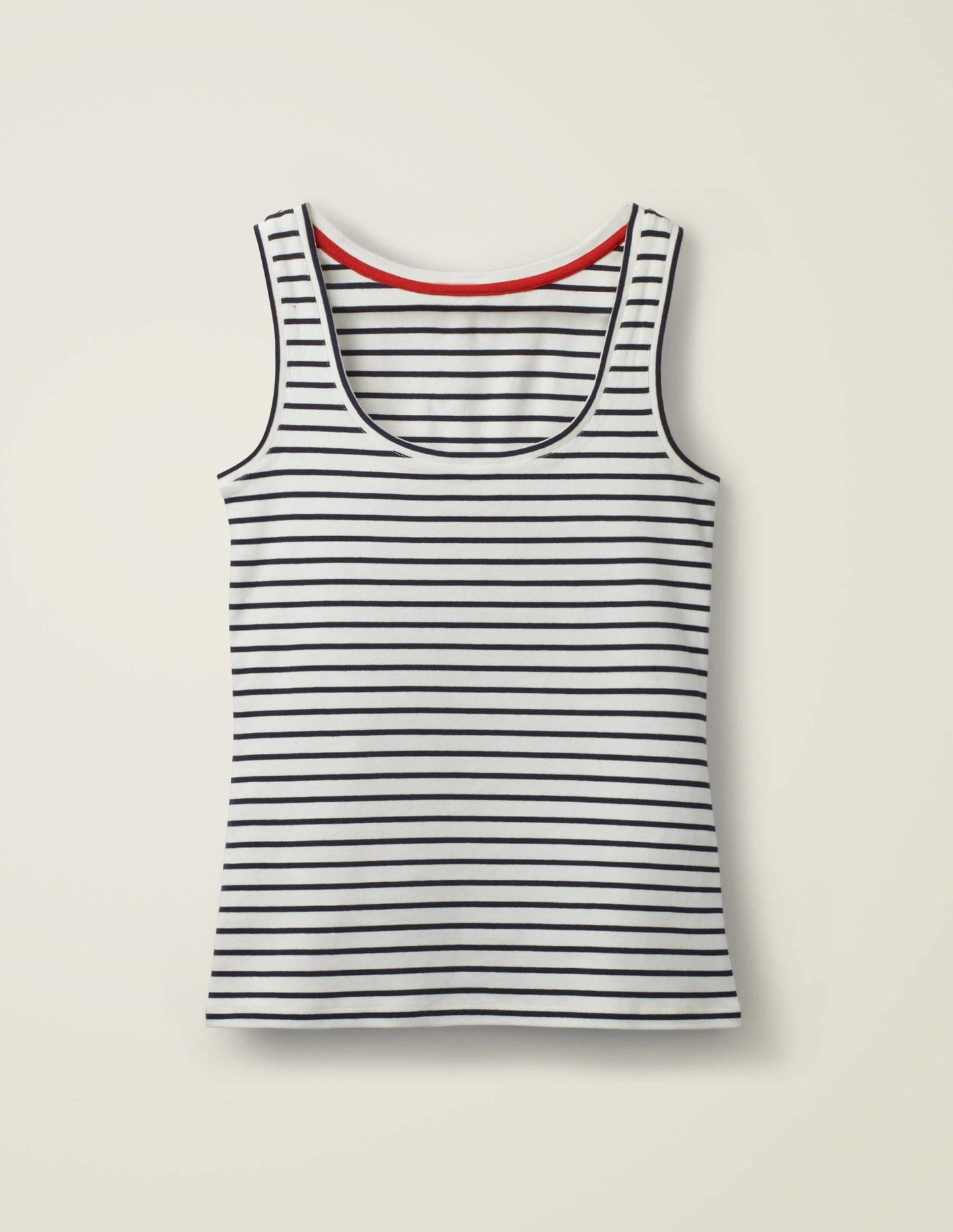 Basic-Trägershirt-Naturweiß/Navy, Gestreift