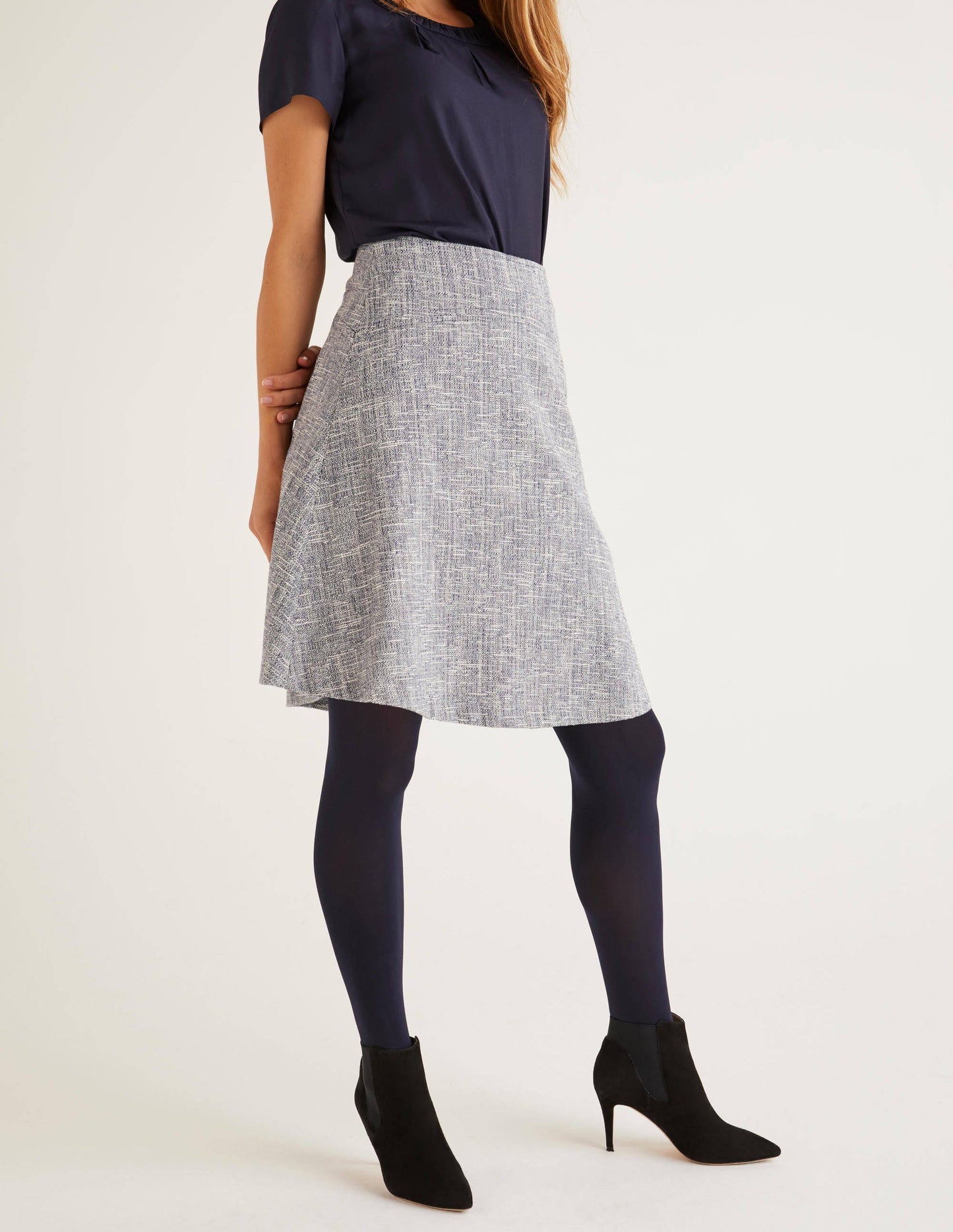 Catherick Textured Mini Skirt-Blue Texture