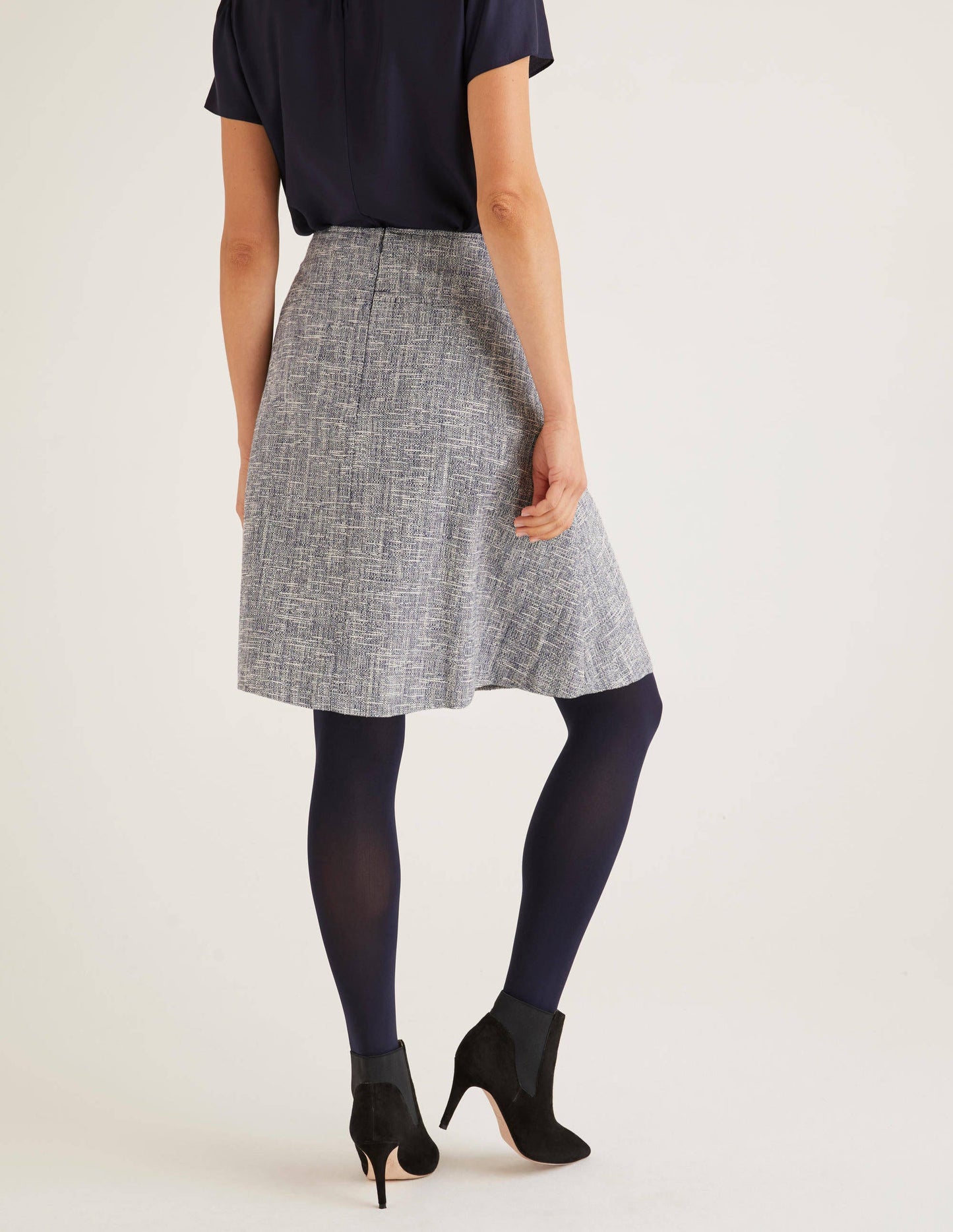 Catherick Textured Mini Skirt-Blue Texture