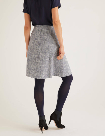 Catherick Textured Mini Skirt-Blue Texture