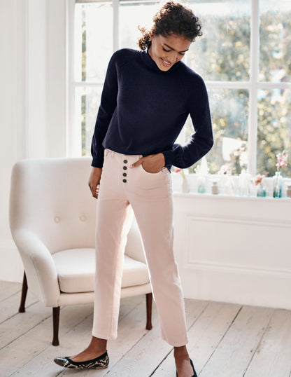 Gerade geschnittene Jeans mit Knopfleiste-Milchshake/Naturweiß-4