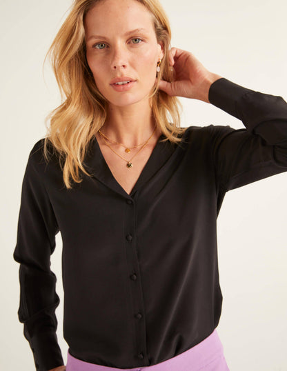 Chemise Tabitha en soie-Noir-4