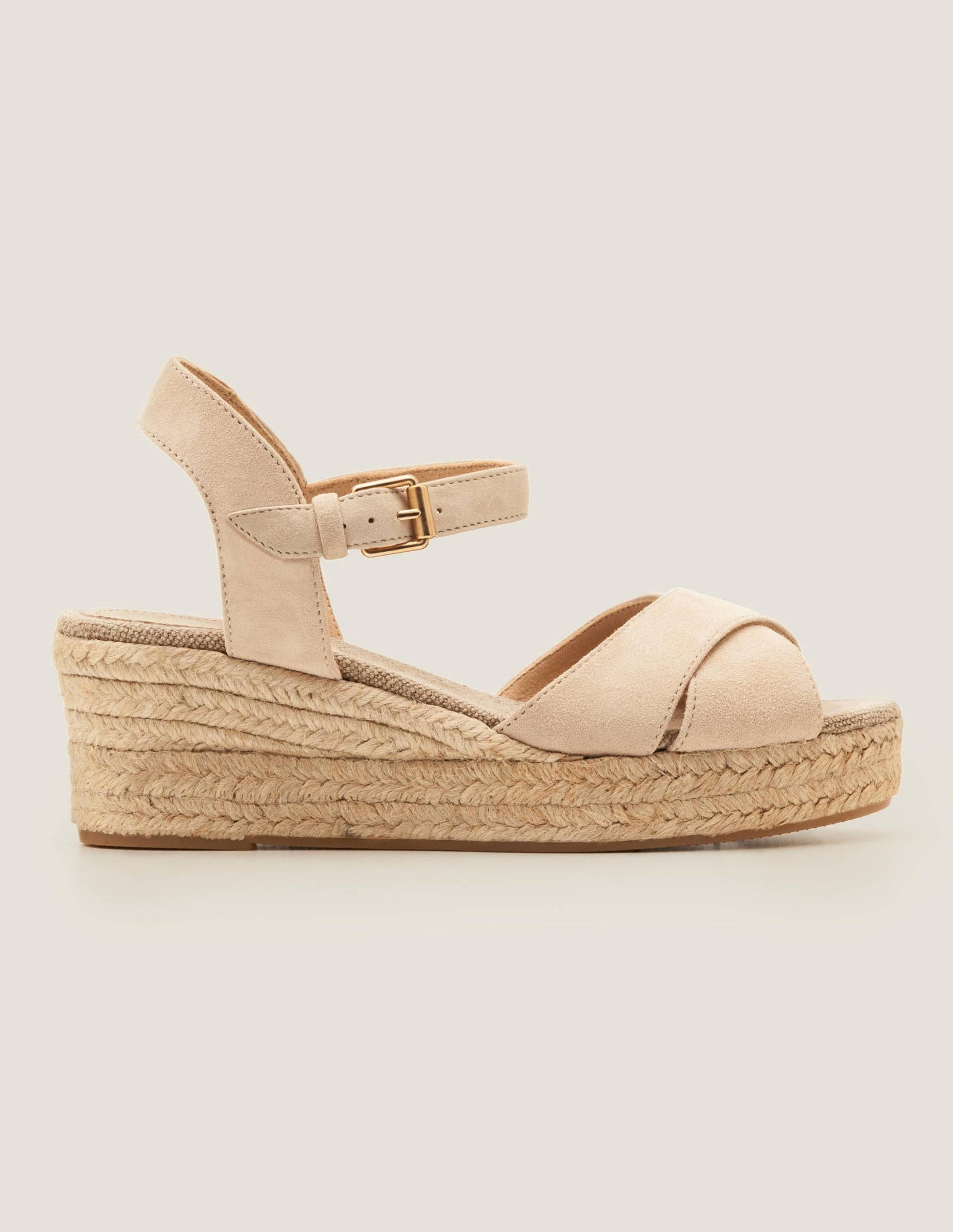 Compensées Jasmine façon espadrilles-Avoine-4