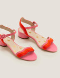 Sandales à petits talons-Camélia vif multi