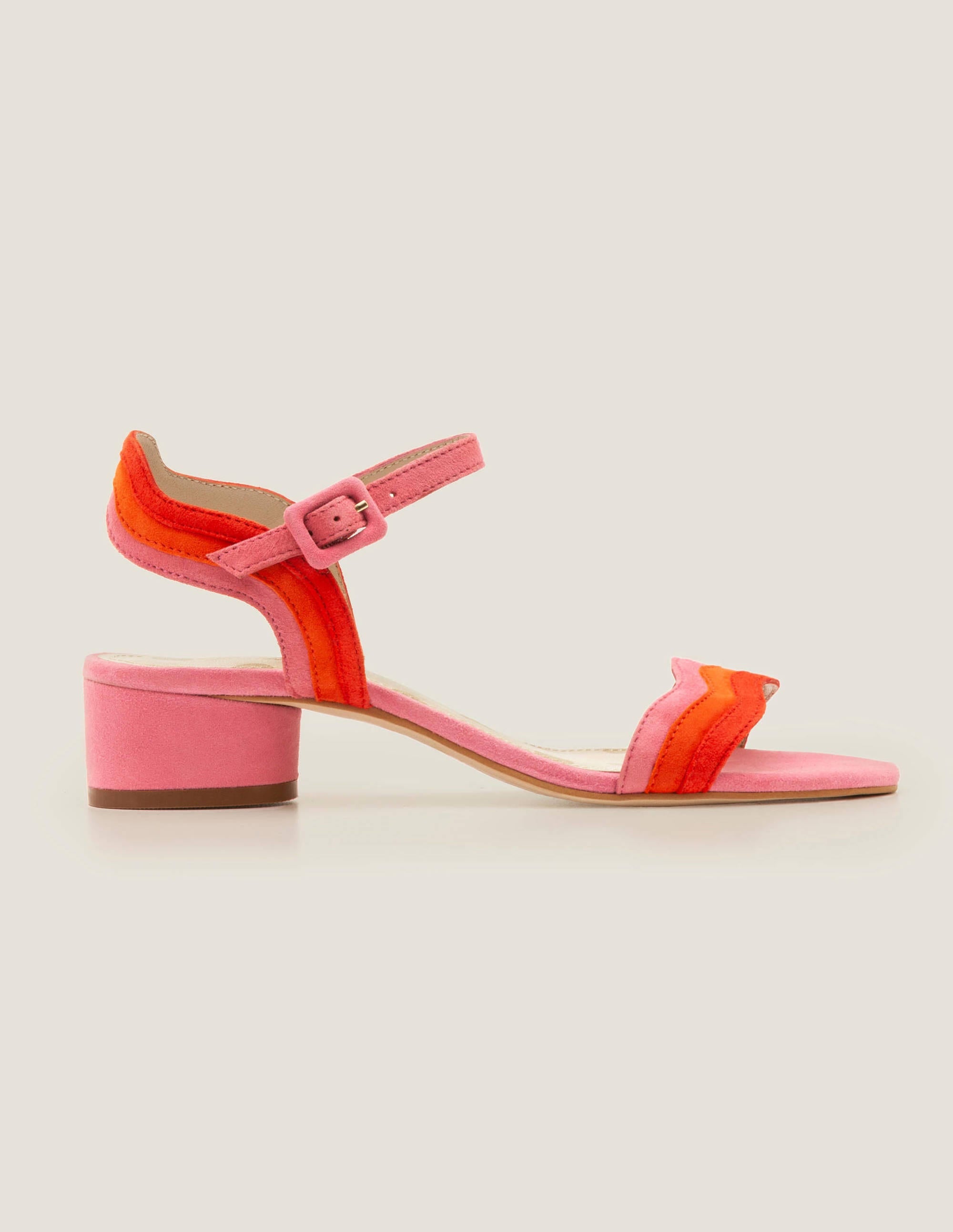 Sandales à petits talons-Camélia vif multi - Image 3